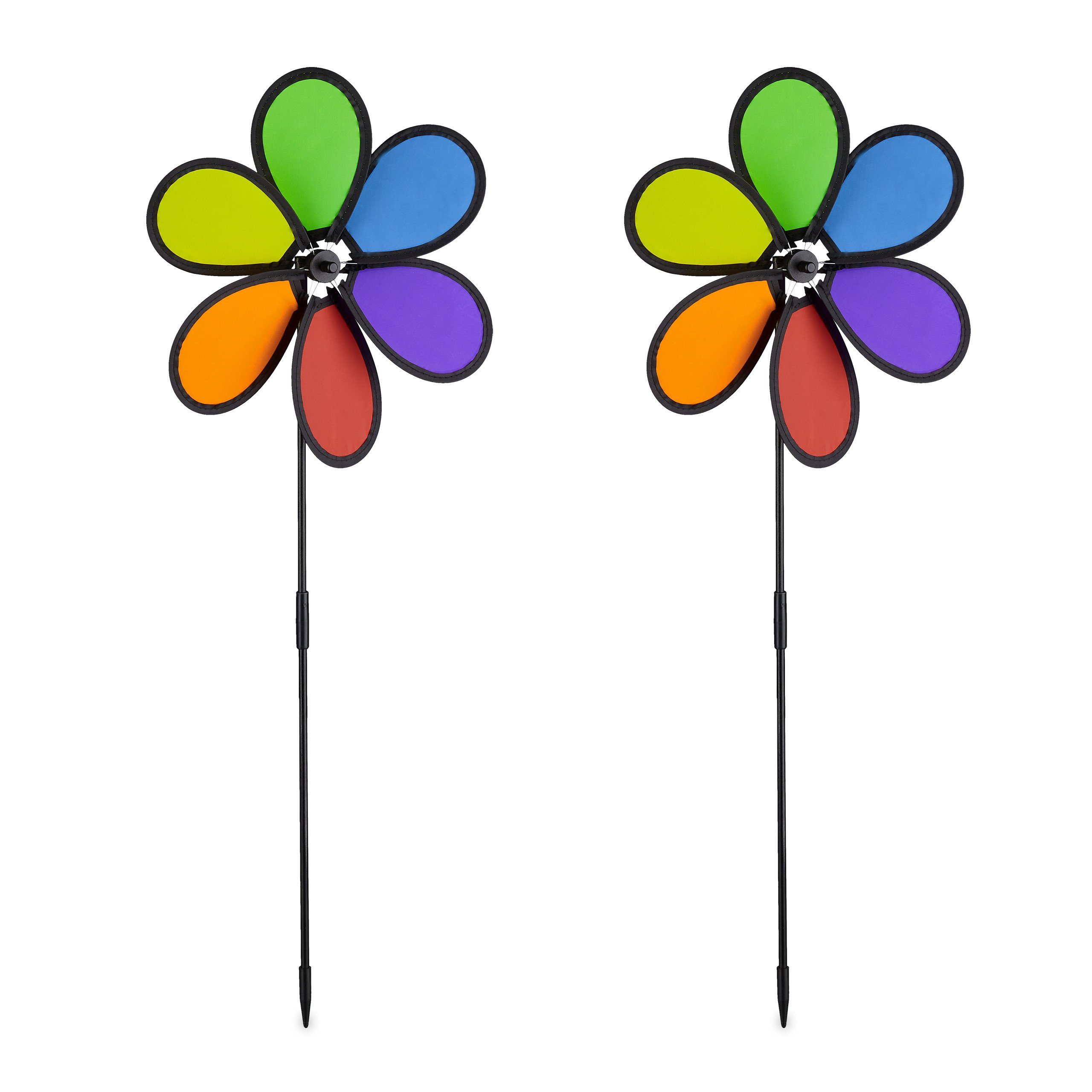 Windspiel Windrad Blume 2er Set