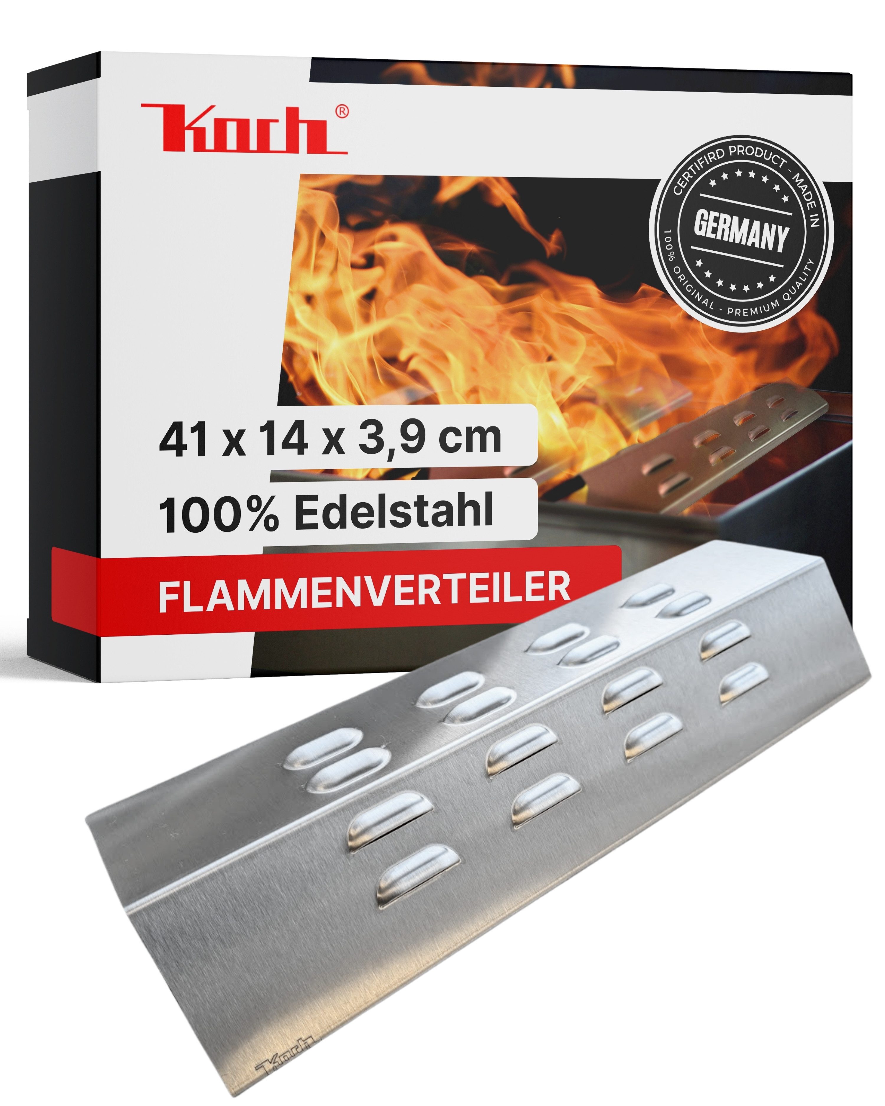 Koch Grillerweiterung Flammenverteiler Edelstahl 41 x 14 cm z.B. ENDERS BOSTON, NAPOLEON