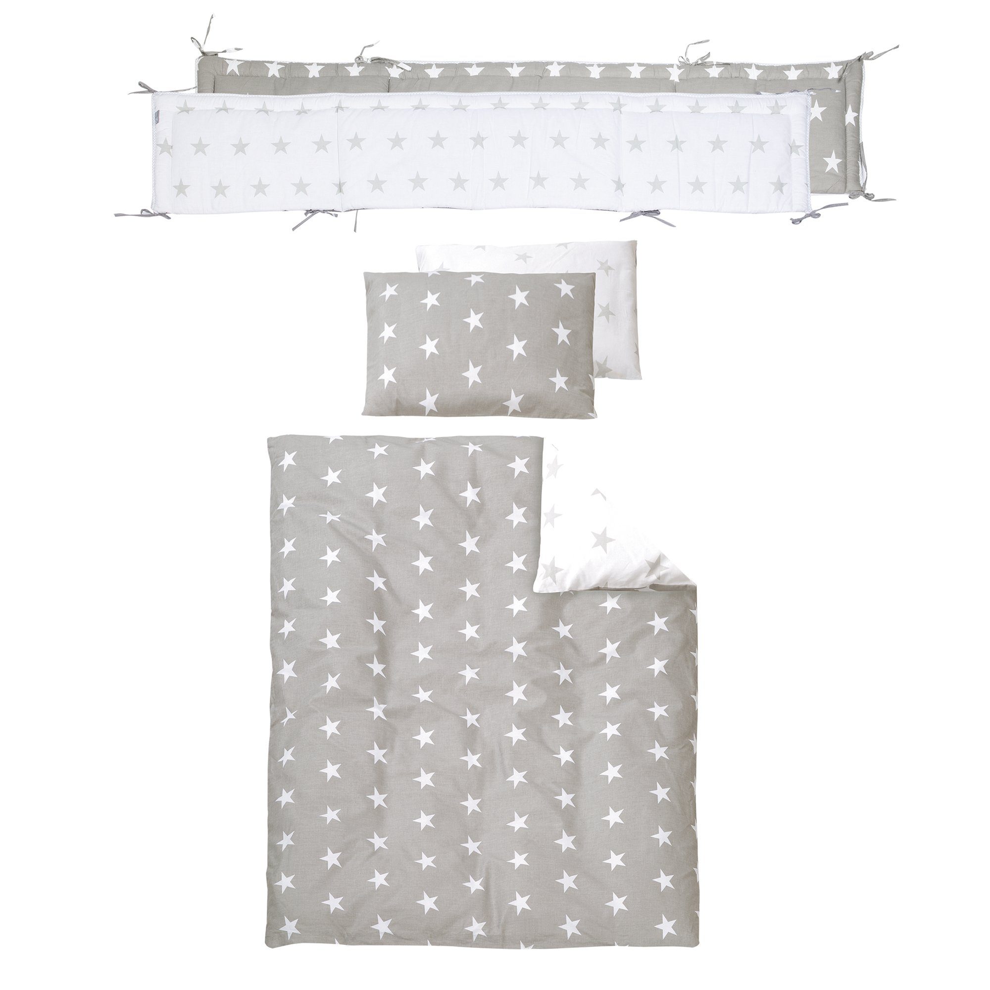 roba® Beistellbett Little Stars 60 x 120 cm, Anstellbett zum Elternbett mit kompletter Ausstattung – Bild 5 von 5