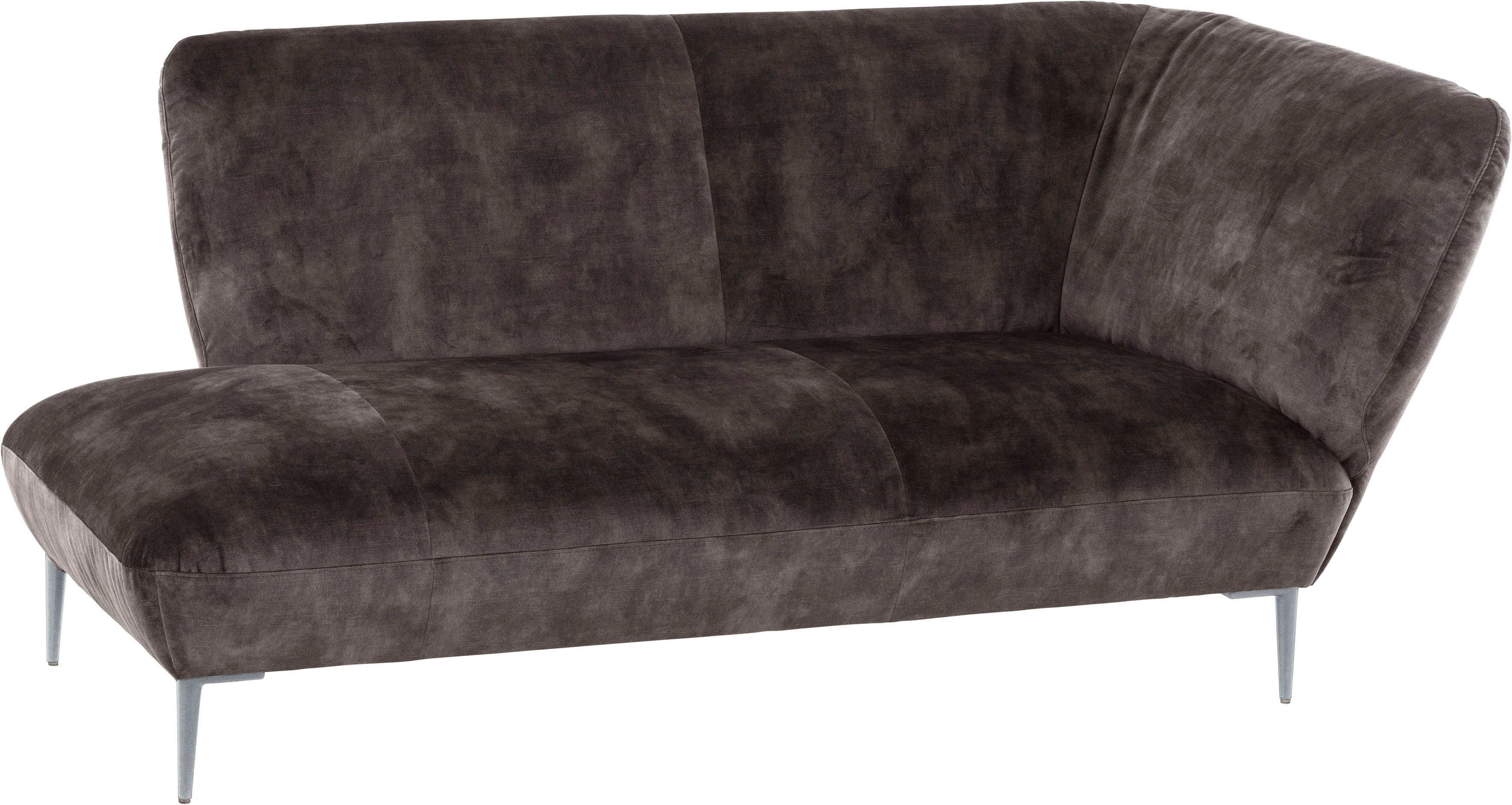 W.SCHILLIG Chaiselongue Villeroy & Boch ELLA, Füße Silber matt dark grey S41