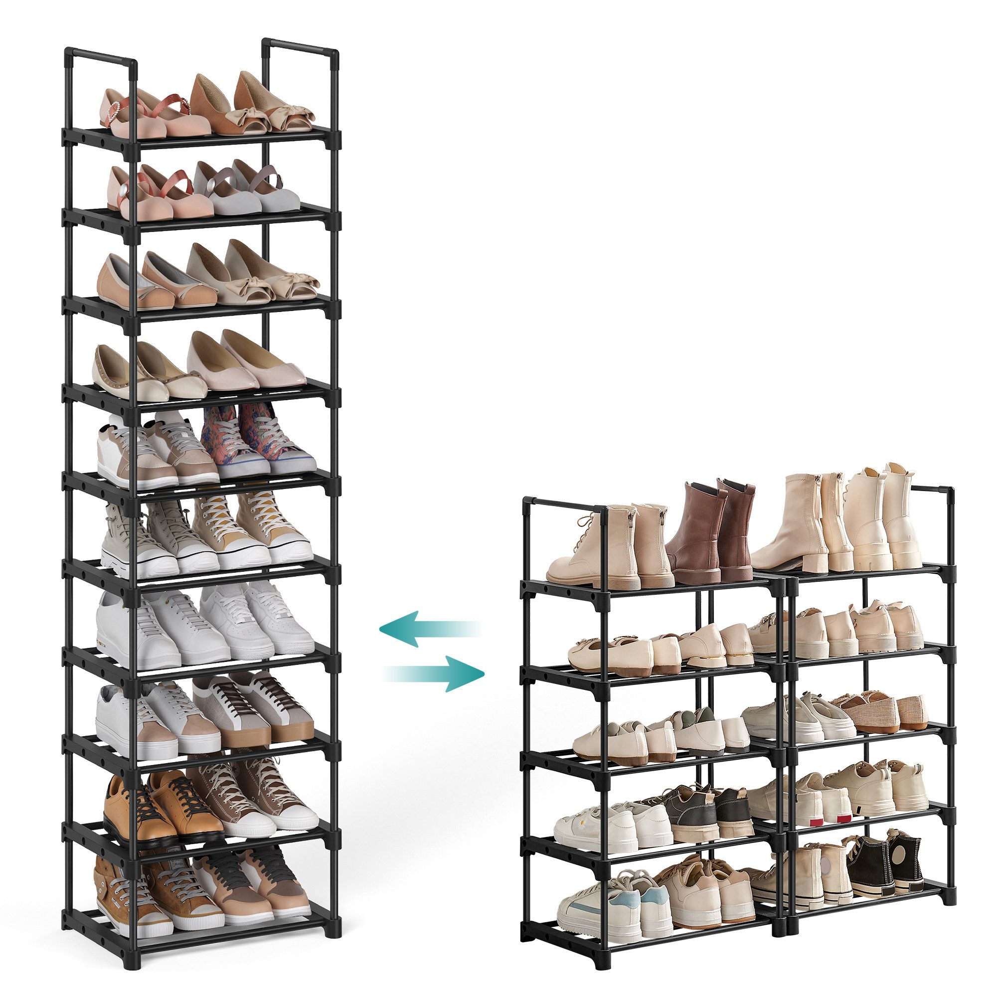 SONGMICS Schuhregal Schuh-Organizer, Schuhregal mit 6/10 Ebenen, offener Sc günstig online kaufen