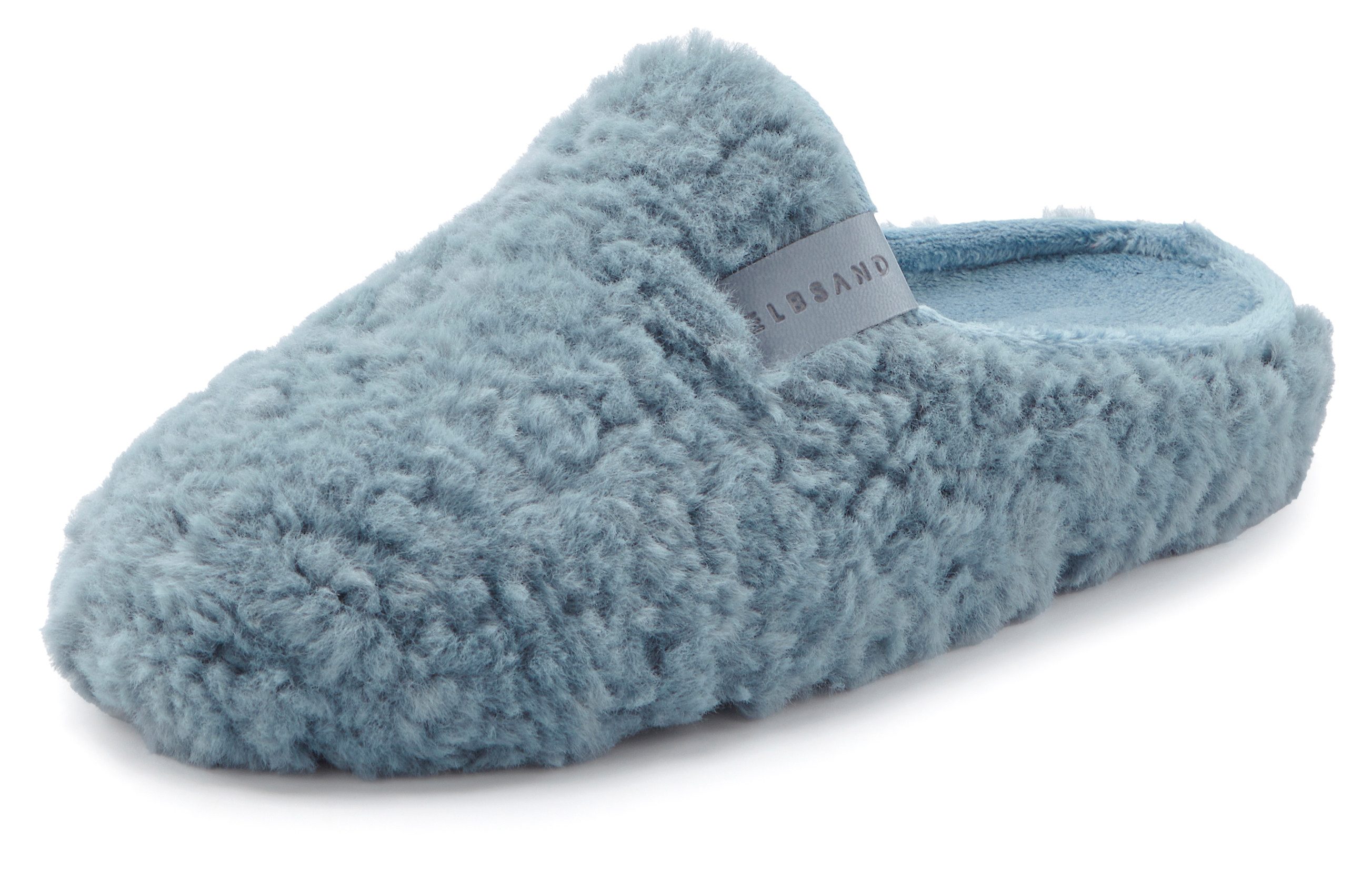 Elbsand Hausschuh Pantolette, Pantoffel, Mule, Sandale, kuscheliges Fellimitat