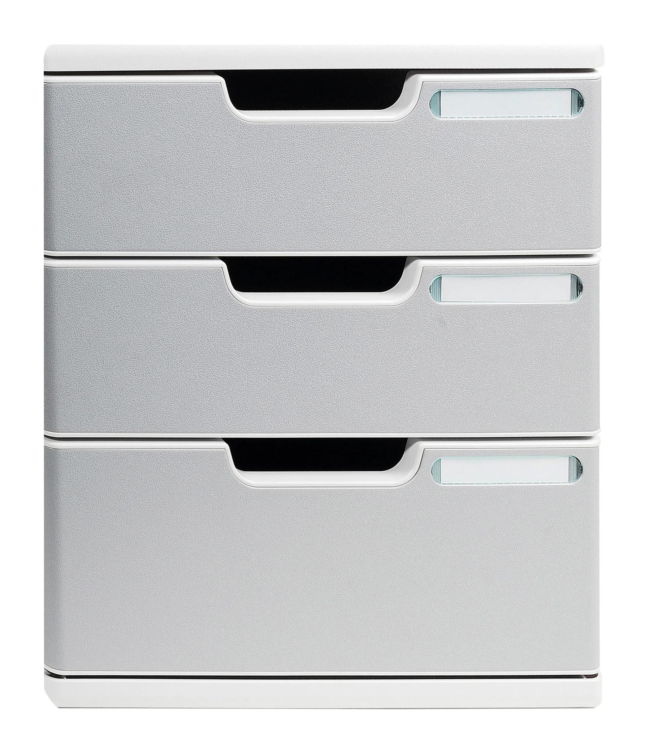 EXACOMPTA Schubladenbox Schubladenbox MODULO A4, 3 geschlossene Schubladen, Steingrau, 325041D, Одежда и товары для бокса modulierbar