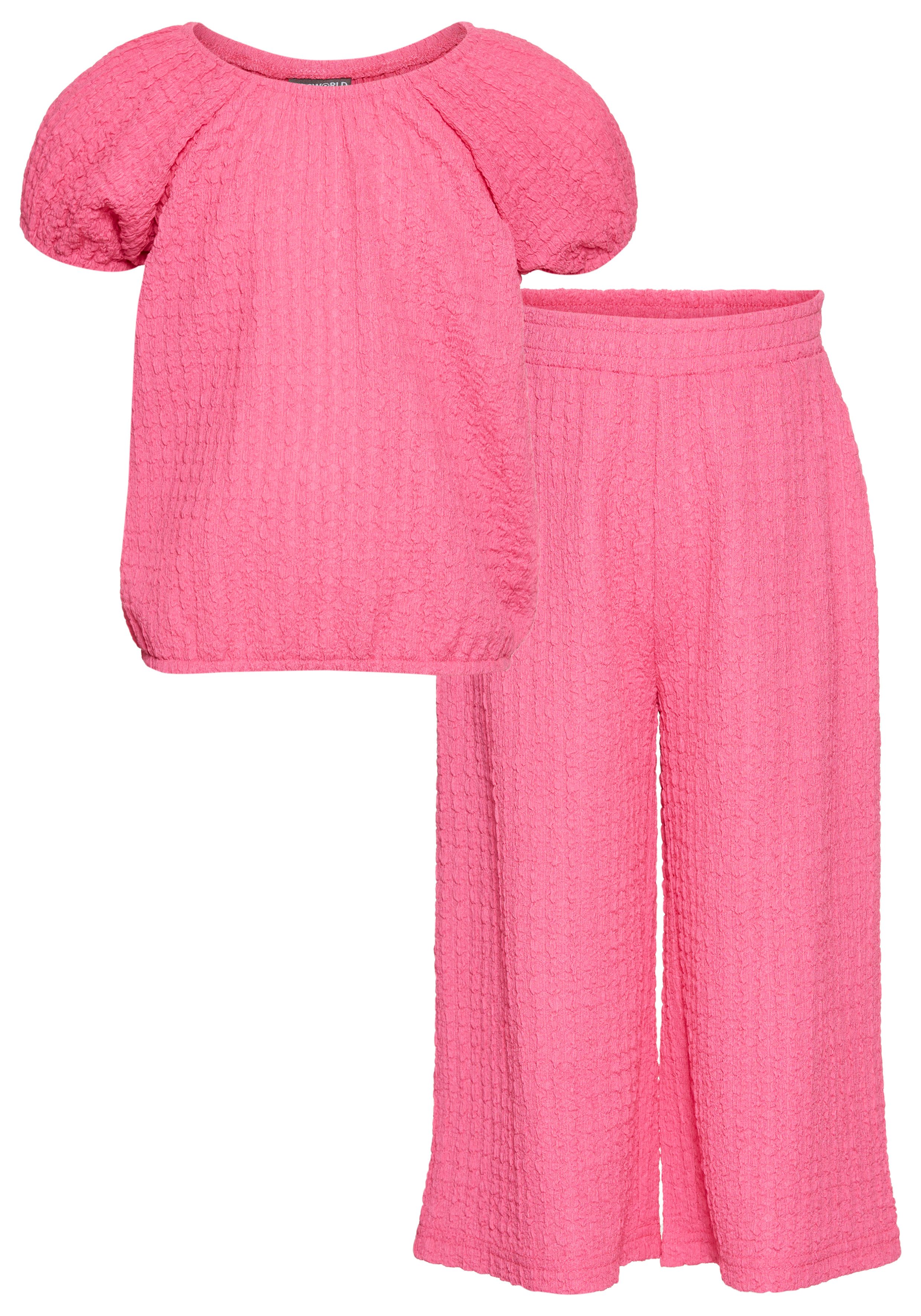 KIDSWORLD Shirt & Hose Set: Carmen-Top + Hose (Set, 2-tlg., 2) Ganzes Outfit: Shirt mit Raglanärmeln und Hose. Reduzierter Preis € 18,89. Unverbindliche Preisempfehlung € 26,99, (€ 18,89 pro 1 Stk)