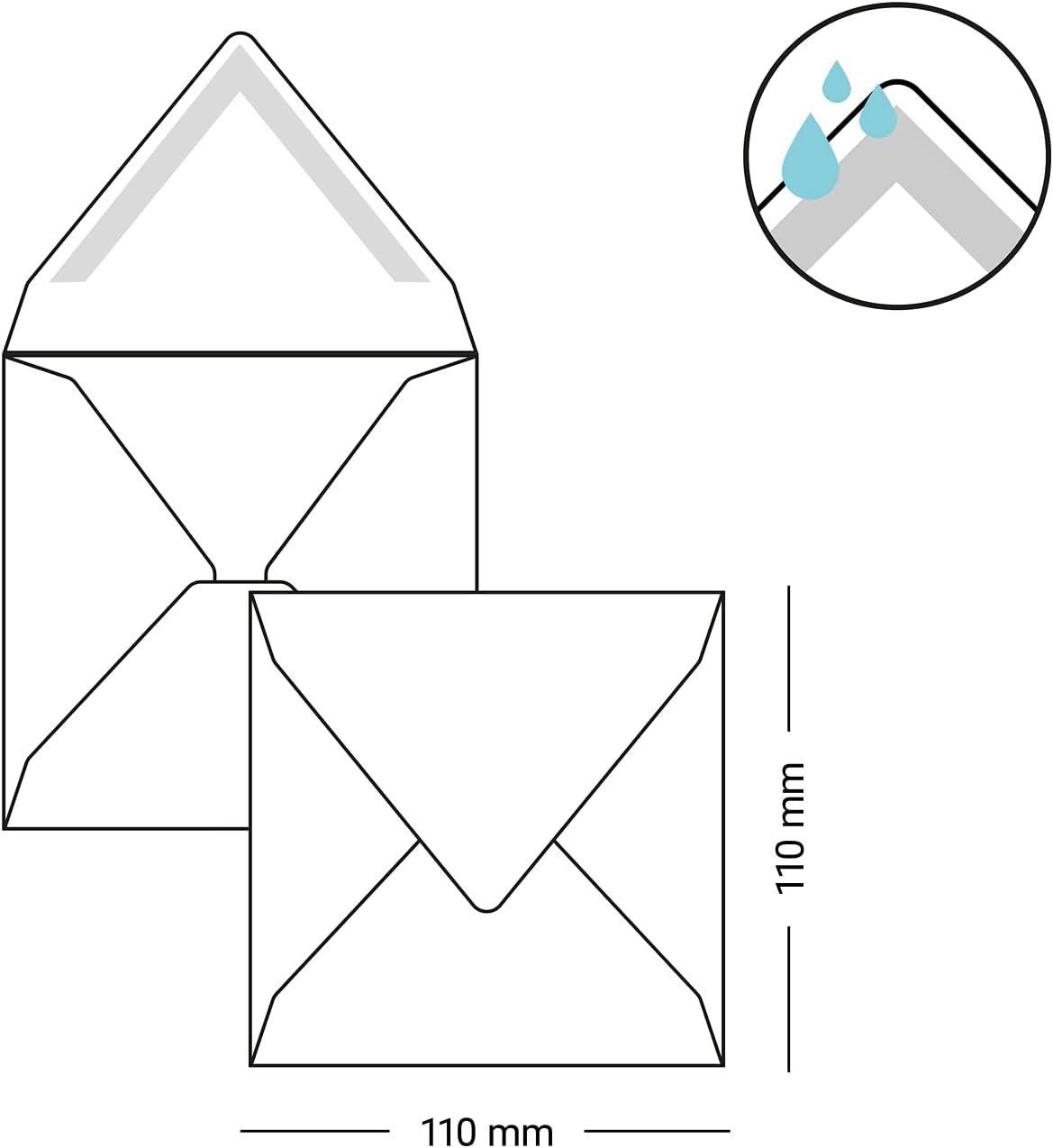 Briefumschläge24Plus Briefumschlag 25 St. 11 x 11 cm Briefumschläge Quadratisch feuchtklebend Flieder, 11 x 11 mm Briefumschläge Recyceltes Material