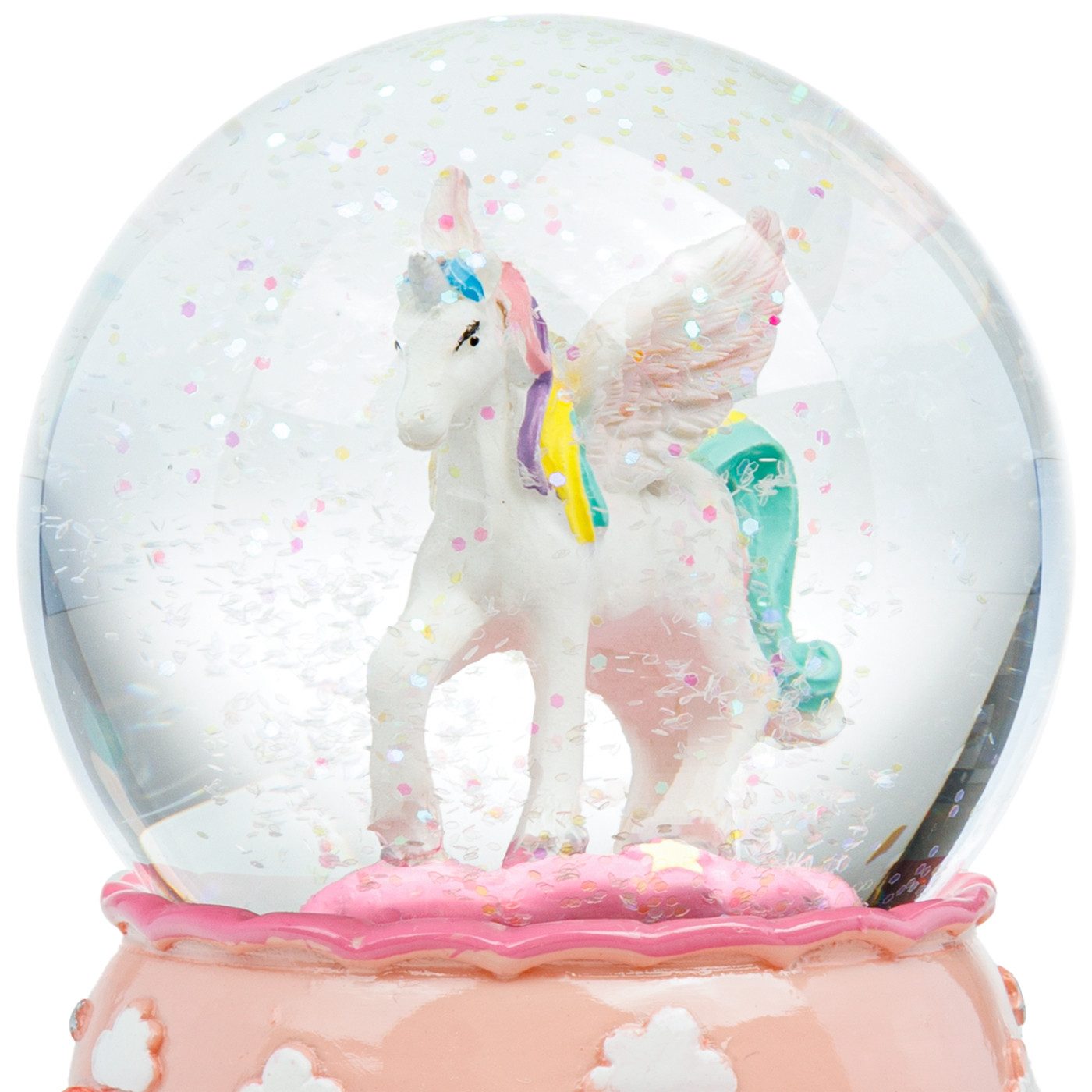 SIKORA Schneekugel SK45 Mittelgroße Glas Schneekugel Einhorn Regenbogenfarben D:65mm – Bild 5 von 5