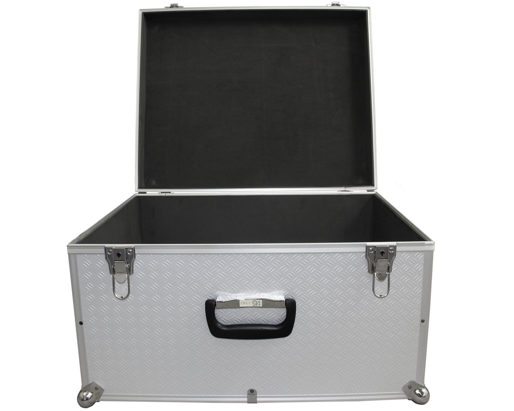 ONDIS24 Koffer Aufbewahrungskoffer Lagerkoffer in Alukoffer - mit Kugelecken aus Alu für extremen Eckschutz Vago silber 60 Liter mit Innenpolsterung für empfindliche Sachen