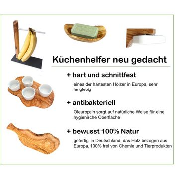 Olivenholz-erleben Obstschale Obstschale rustikal 25 – 29 cm, (1-tlg), antibakterielle Wirkung 100 % Handarbeit