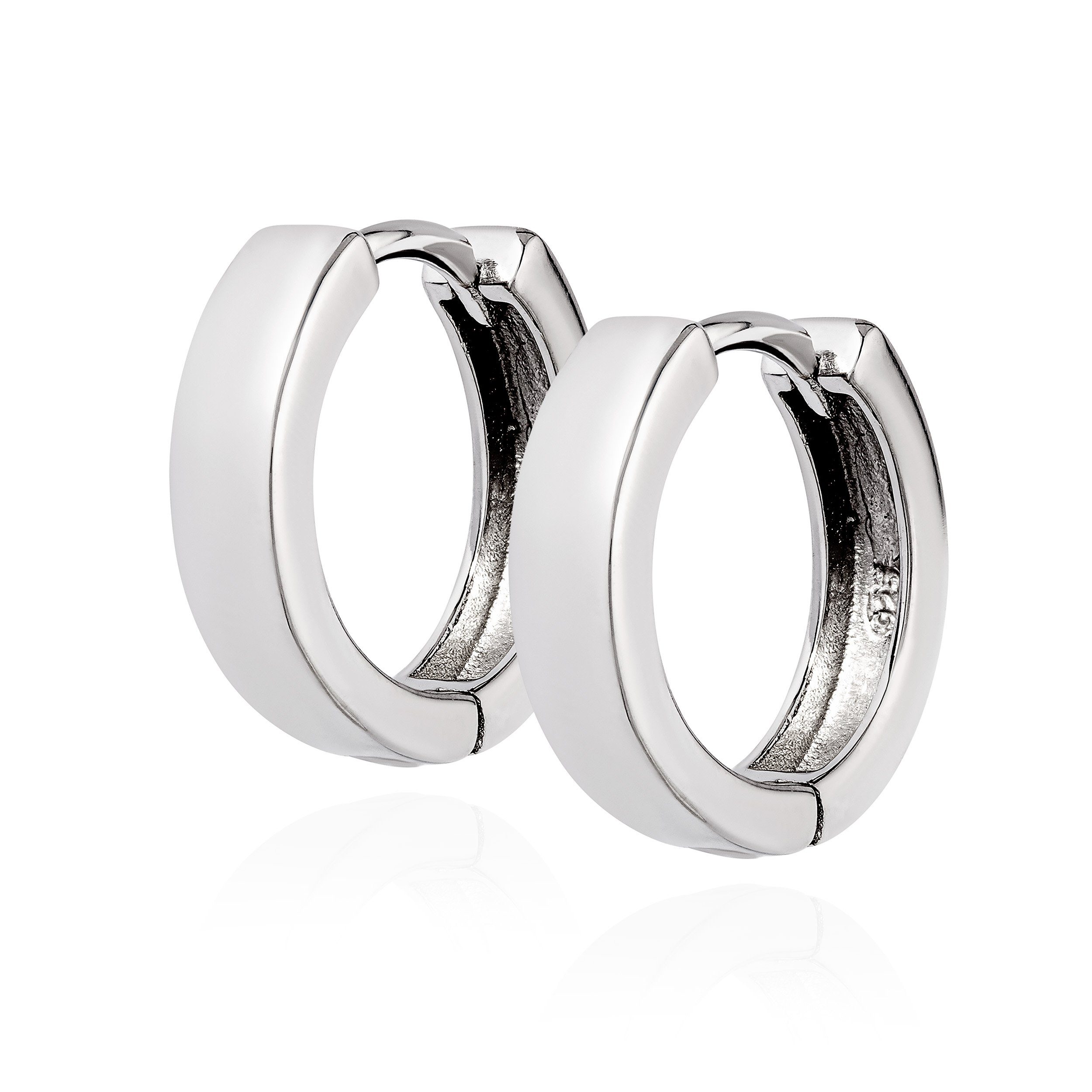 NKlaus Klappcreolen Paar Klappcreolen 925 Silber rhodiniert hochglanz 16mm Creolen Ohrring