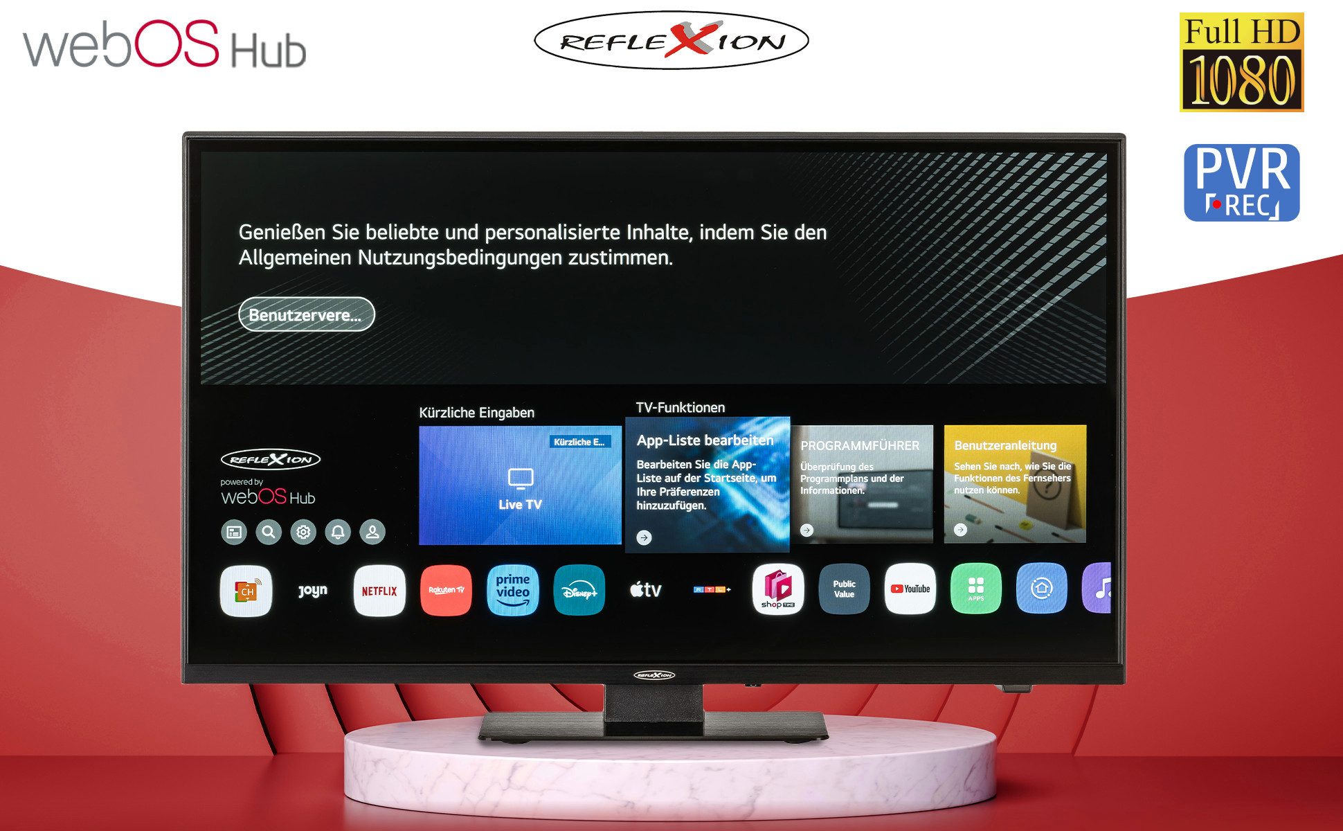 LDDX22iBT 55 cm (22") LED-TV mit DVD-Spieler schwarz, Full HD, Smart-TV, DVB-T2/DVB-C/DVB-S2