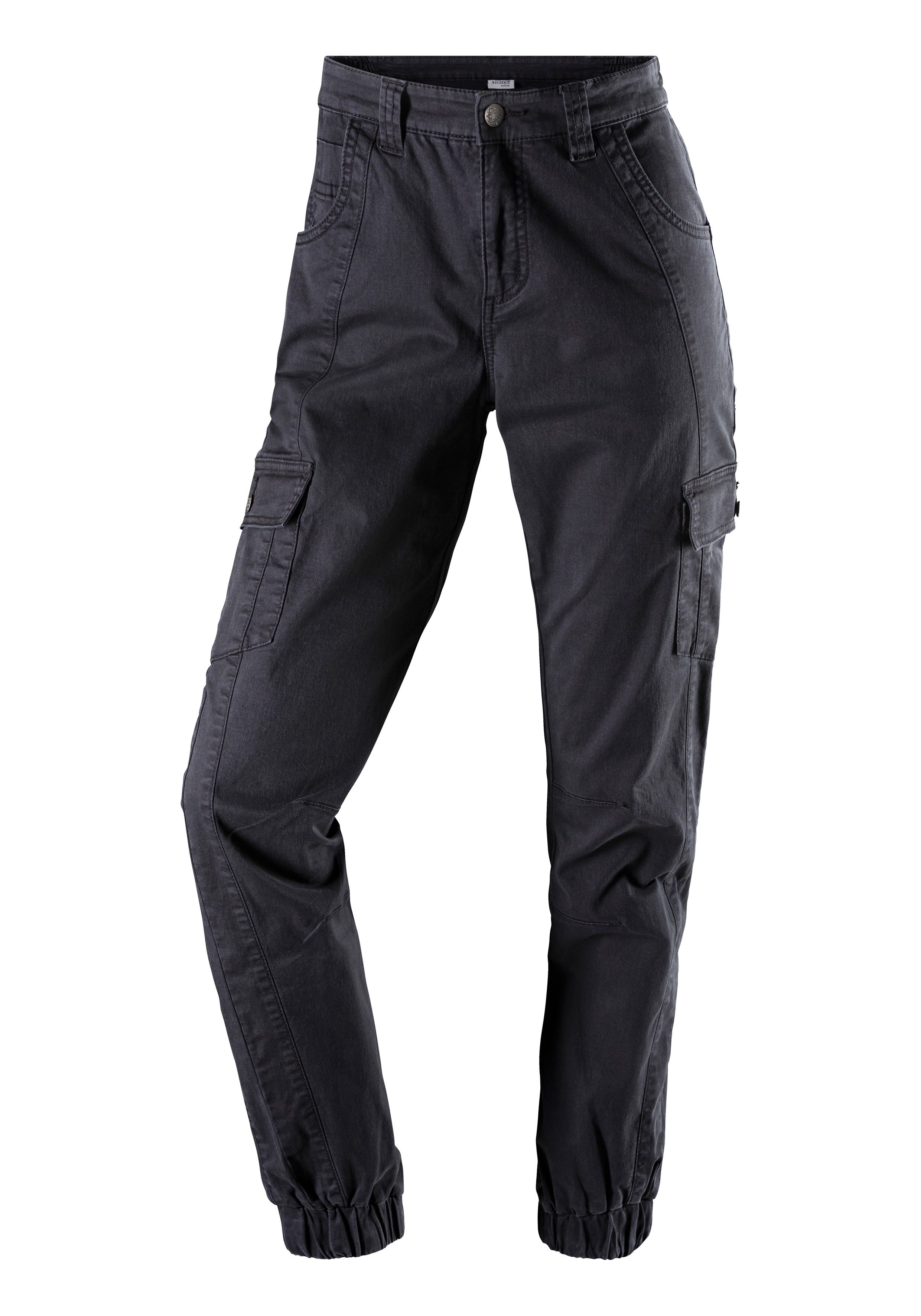 Vivance Active by Lascana Trekkinghose Cargo Jeans Optik Baumwollmix mit Cargo Taschen