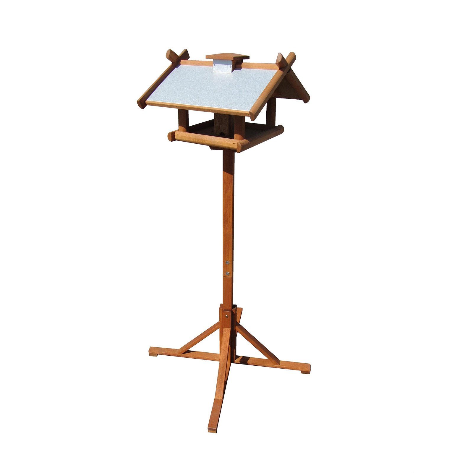 Kynast Vogelhaus Vogelhaus Zinkdach Braun 155 cm Futtersilo mit Standfuß Futterstation, Höhe Gesamt: 155 cm