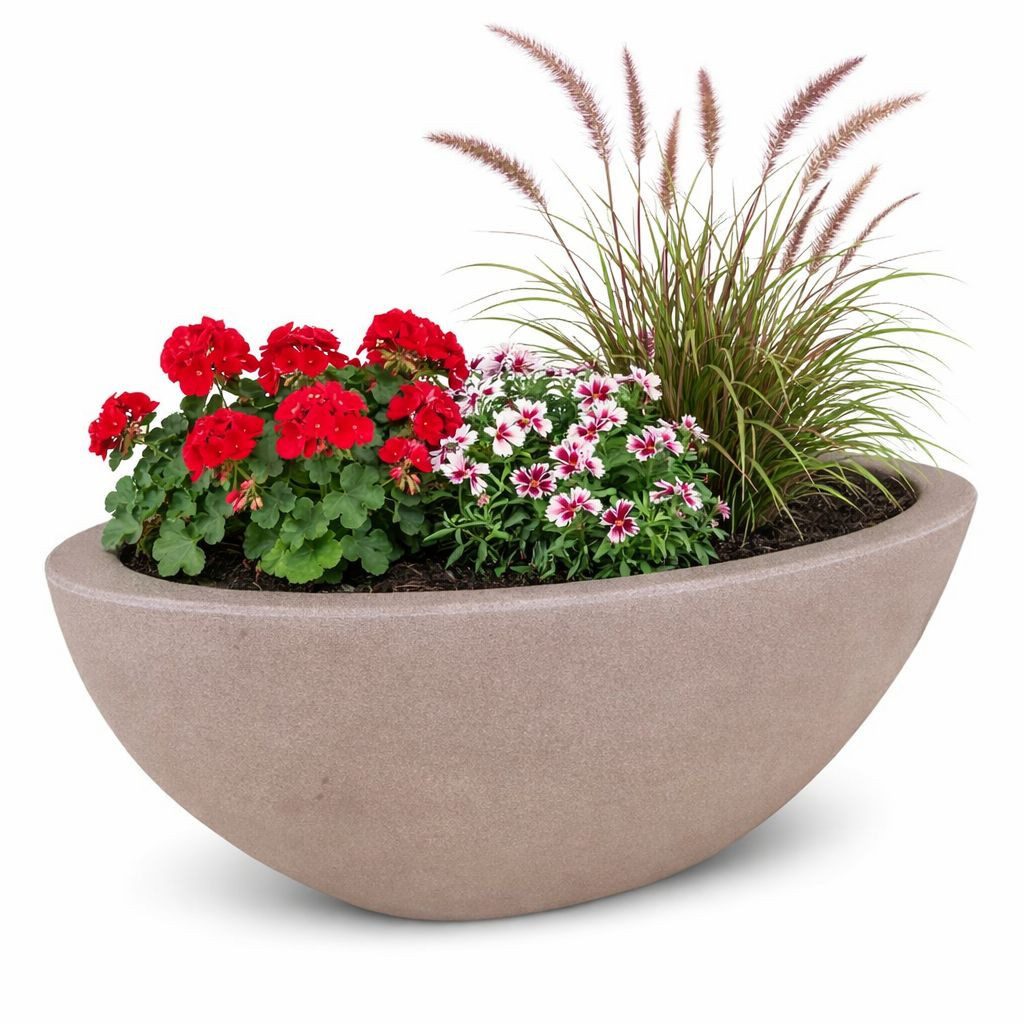 sesua Pflanzschale Pflanzschale Pflanzkübel Pflanzgefäß oval 52 x 23 cm Kunststoff