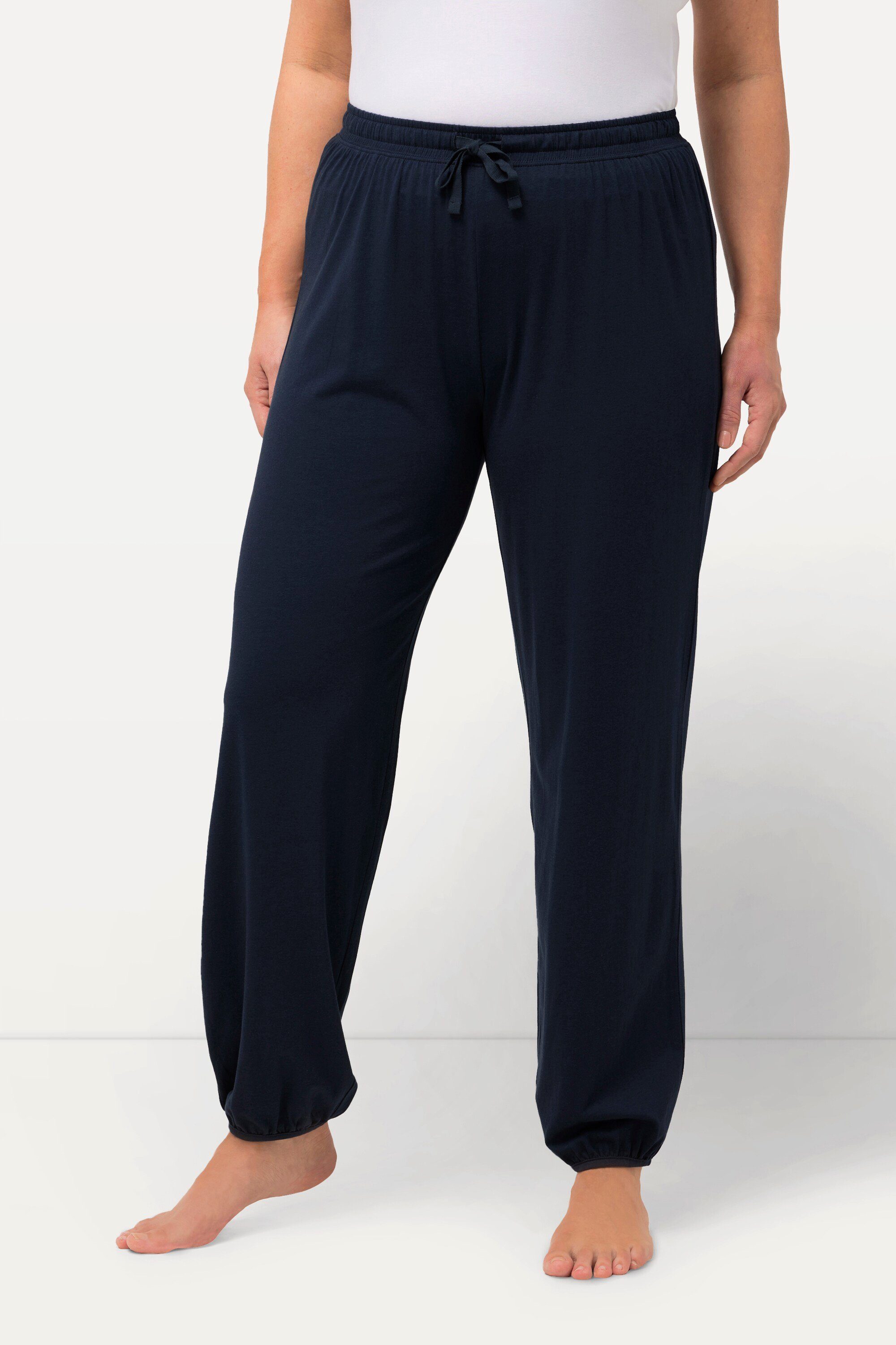 Ulla Popken Jogginghose Pyjama-Hose Modalmix gerades Bein Elastikbund