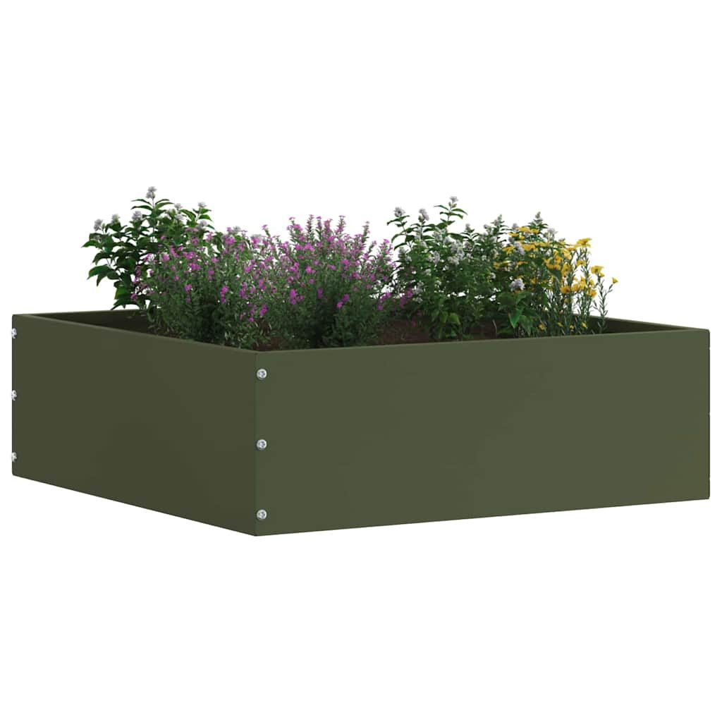 vidaXL Beetumrandung Raseneinfassung 6 Stk. 40 x 40 x 13 cm Stahl Olive Grün