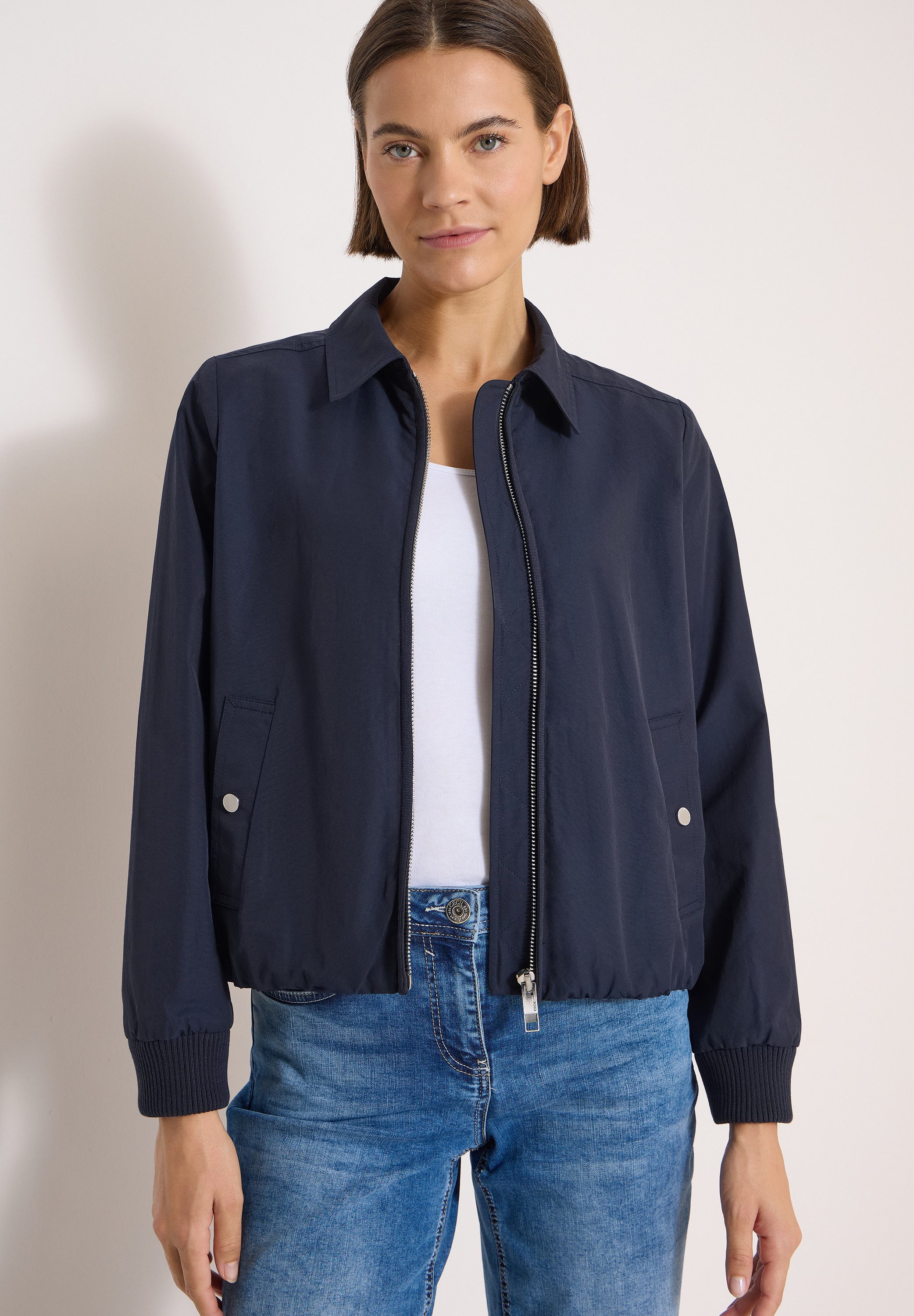 CECIL Jackenblazer Blouson mit Hemdblusenkragen