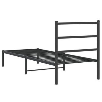 vidaXL Bett Bettgestell mit Kopfteil Metall Schwarz 75x190 cm