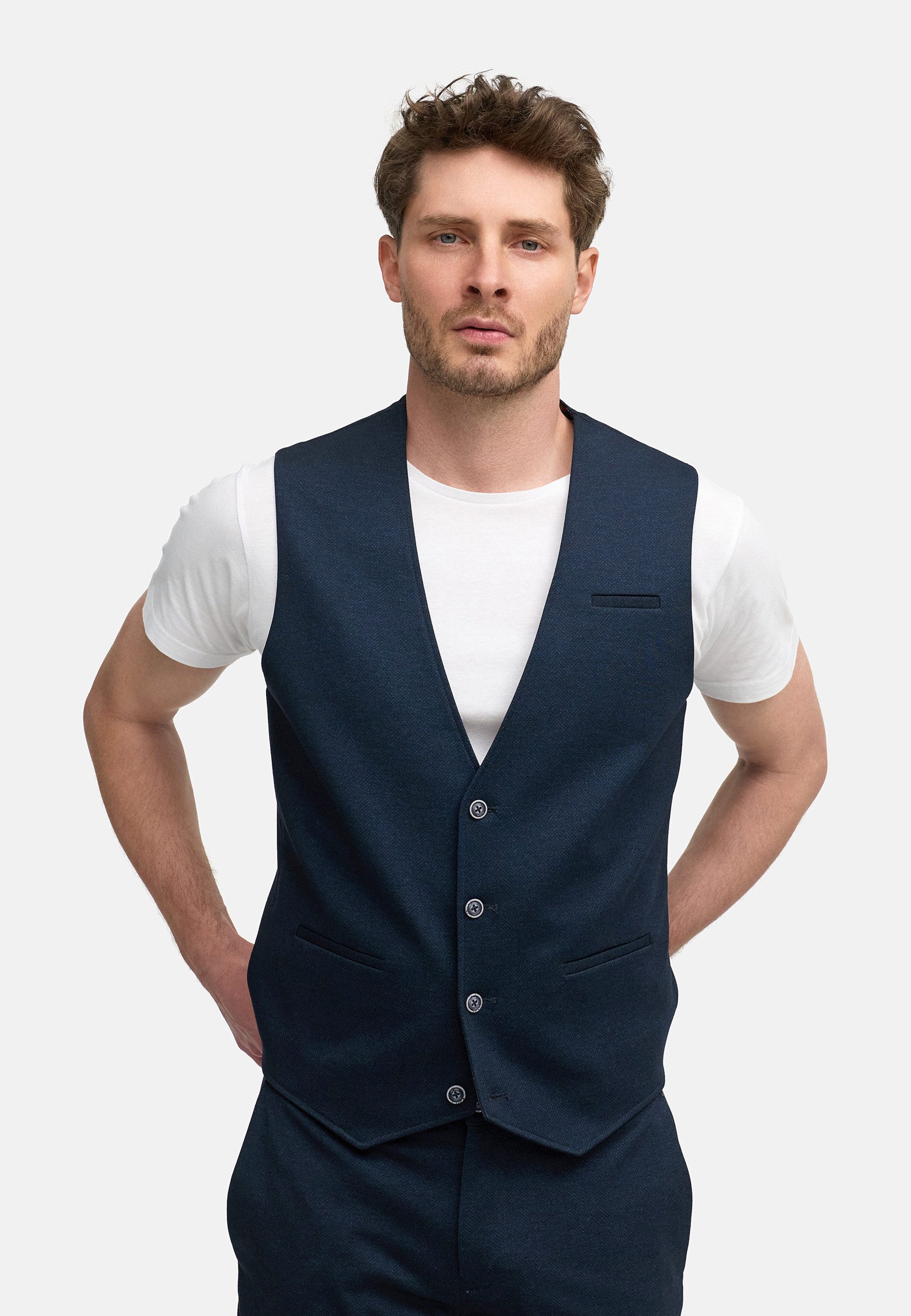 Jeff Anzugweste Herren JFFinn Anzug Weste Herrenweste mit 4-Wege-Stretch-Po günstig online kaufen