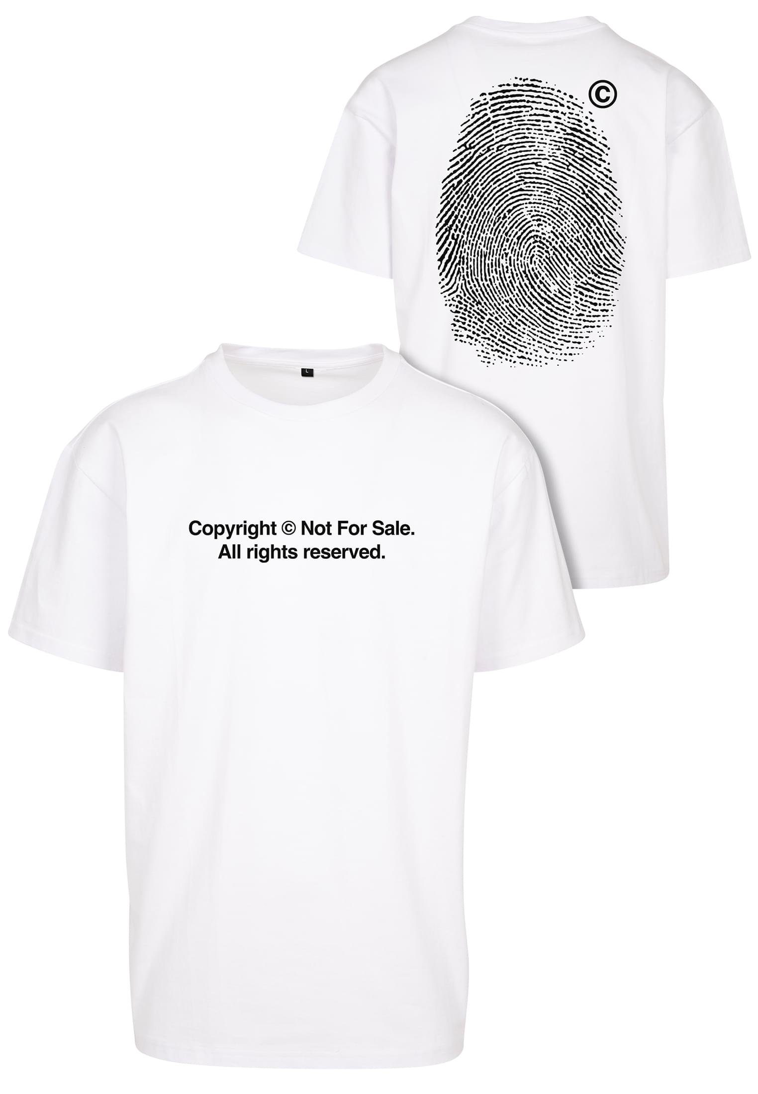 white by Upscale (1-tlg) Tee Herren Tee Fingerprint T-Shirt Oversize Mister