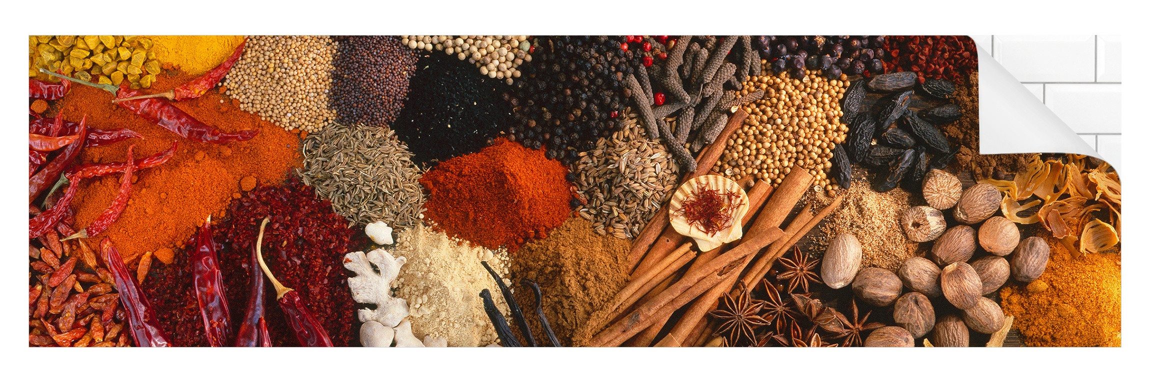 Bilderdepot24 Küchenrückwand selbstklebend orange Kulinarisch Orientalisch, (1-tlg., Nischenrückwand - für Fliesenspiegel ohne Bohren - glänzend), Nischenrückwand fugenlos Wandpaneel Küche Herd