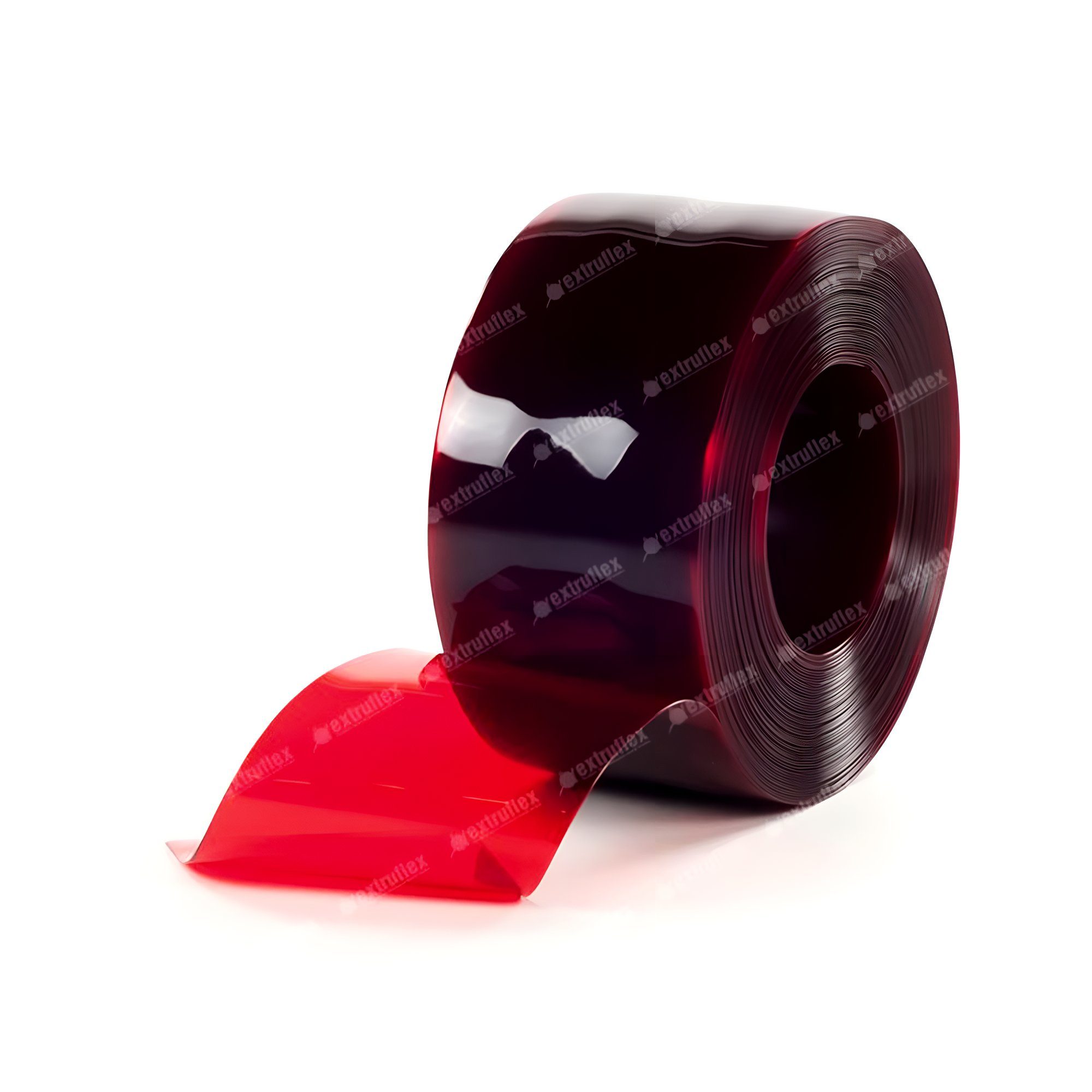 Streifen Lamellen Rot-Transparent PVC-SHOP7 PVC Lamellenvorhang 3x300mm, in