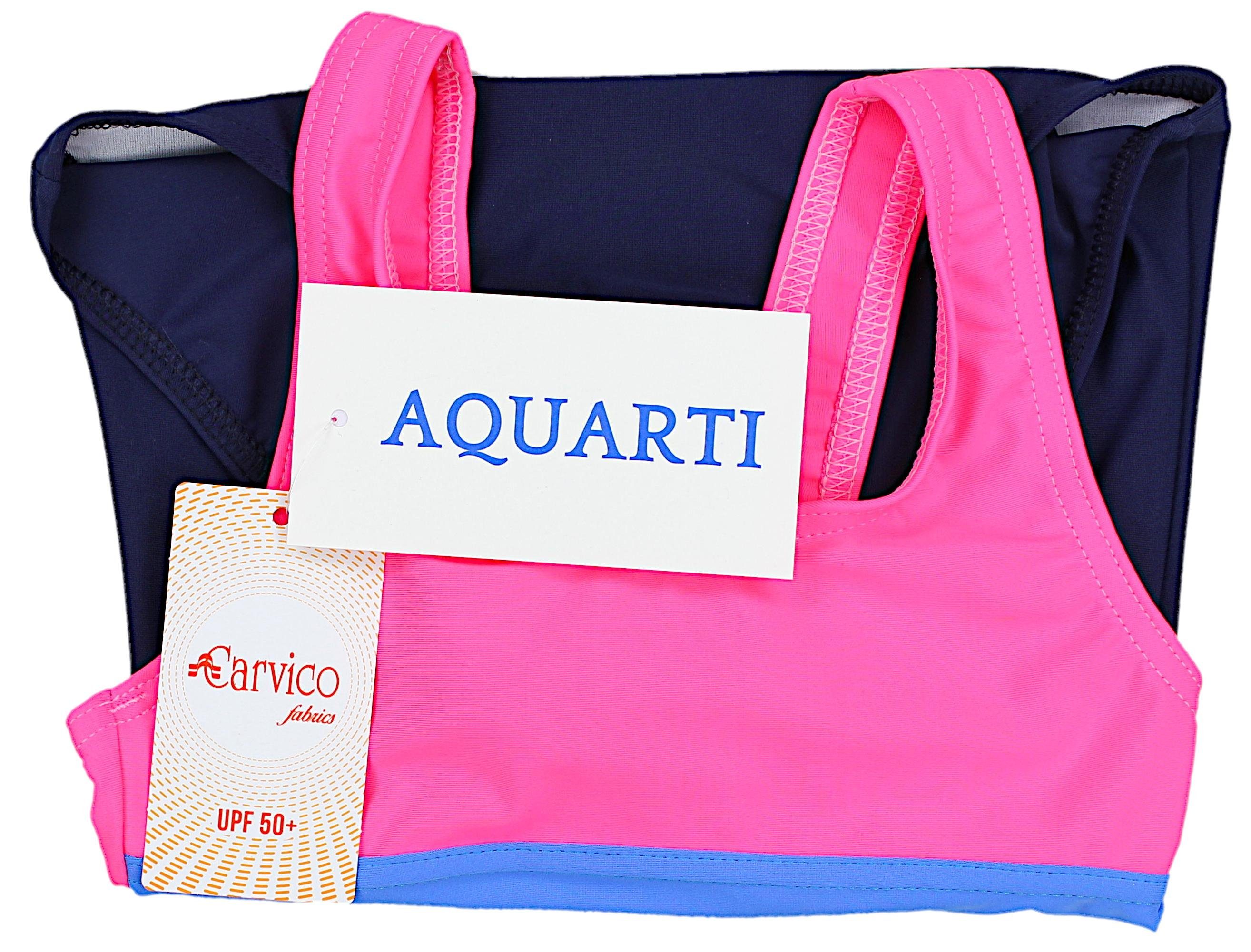 Aquarti Badeanzug / Dunkelblau Ringerrücken mit Blau 025 Pink Aquarti Mädchen / Badeanzug