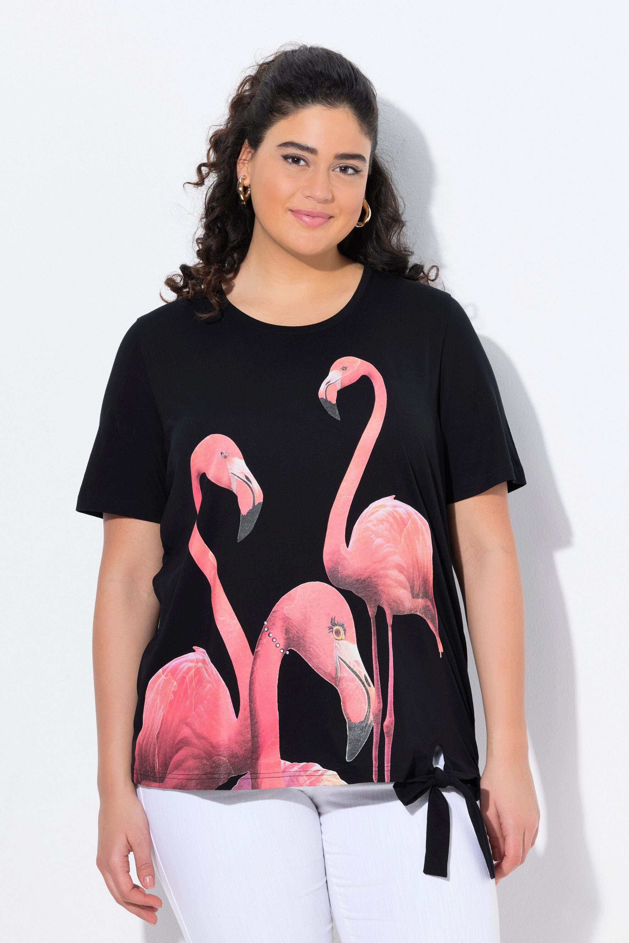 Ulla Popken T-Shirt T-Shirt Flamingo Ziersteine günstig online kaufen