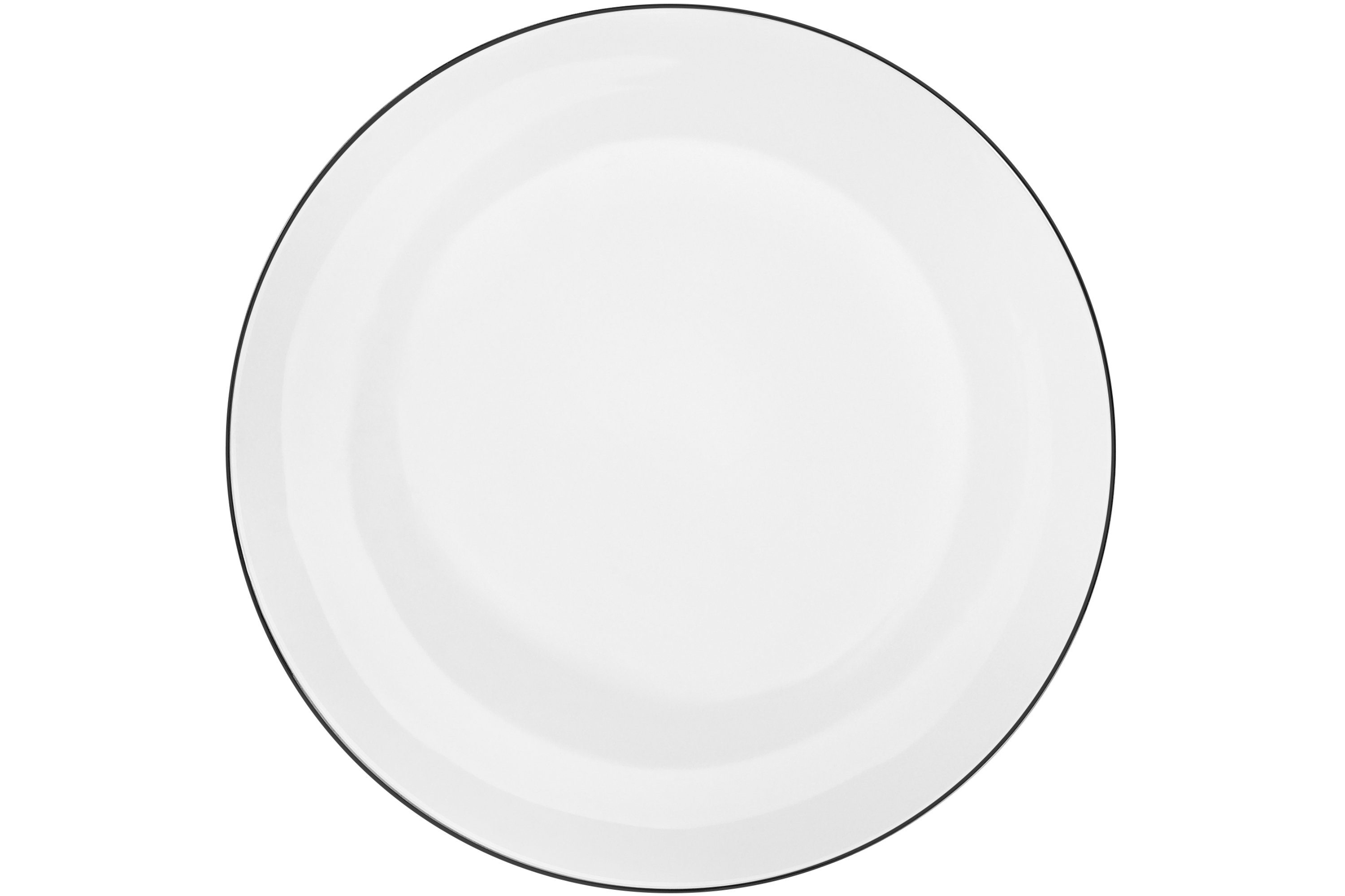 Speiseteller Weiß/Schwarz ⌀27/⌀20,5/⌀18cm rund, Dessertteller Porzellan, Personen, Tafelservice Konsimo Suppenteller (18-tlg), 6 BOSS