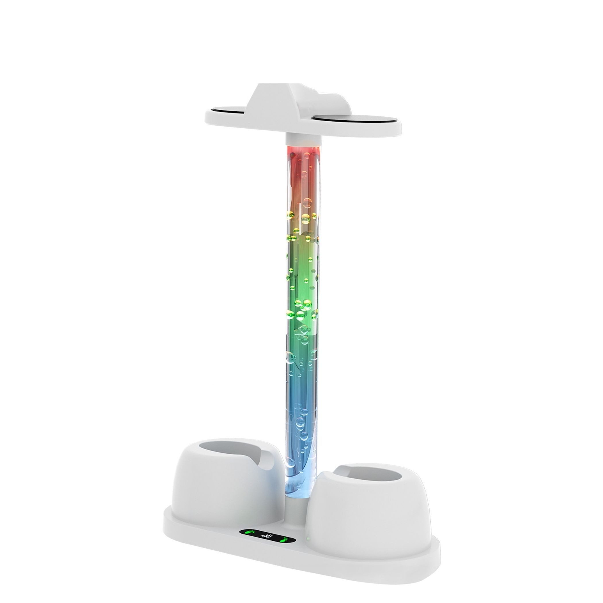 Wigento Für Meta Quest 3 VR Ladestation mit RGB Licht Weiß Zubehör Drohne