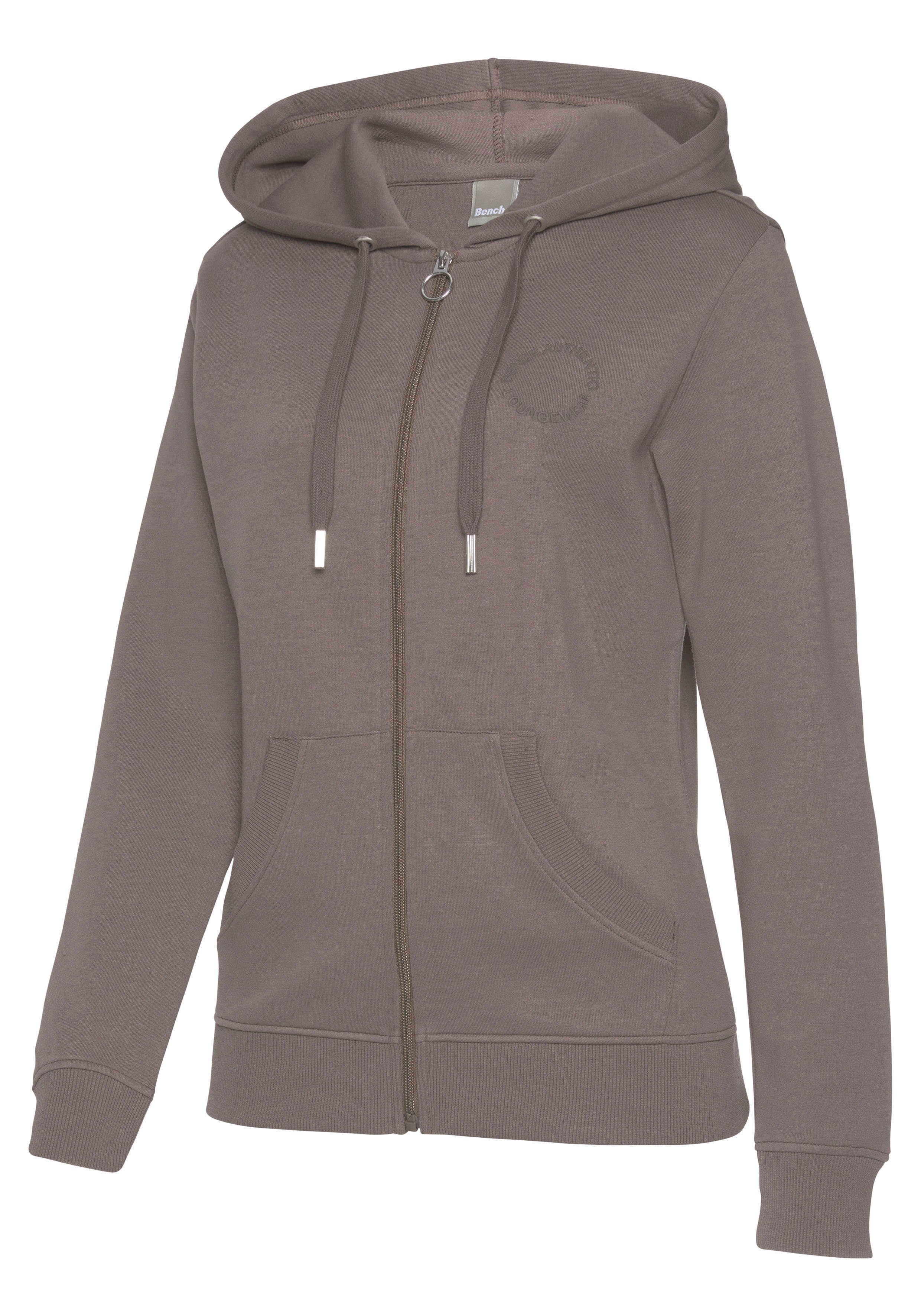Bench. Loungewear Kapuzensweatjacke mit Logo und Kängurutasche, Loungewear