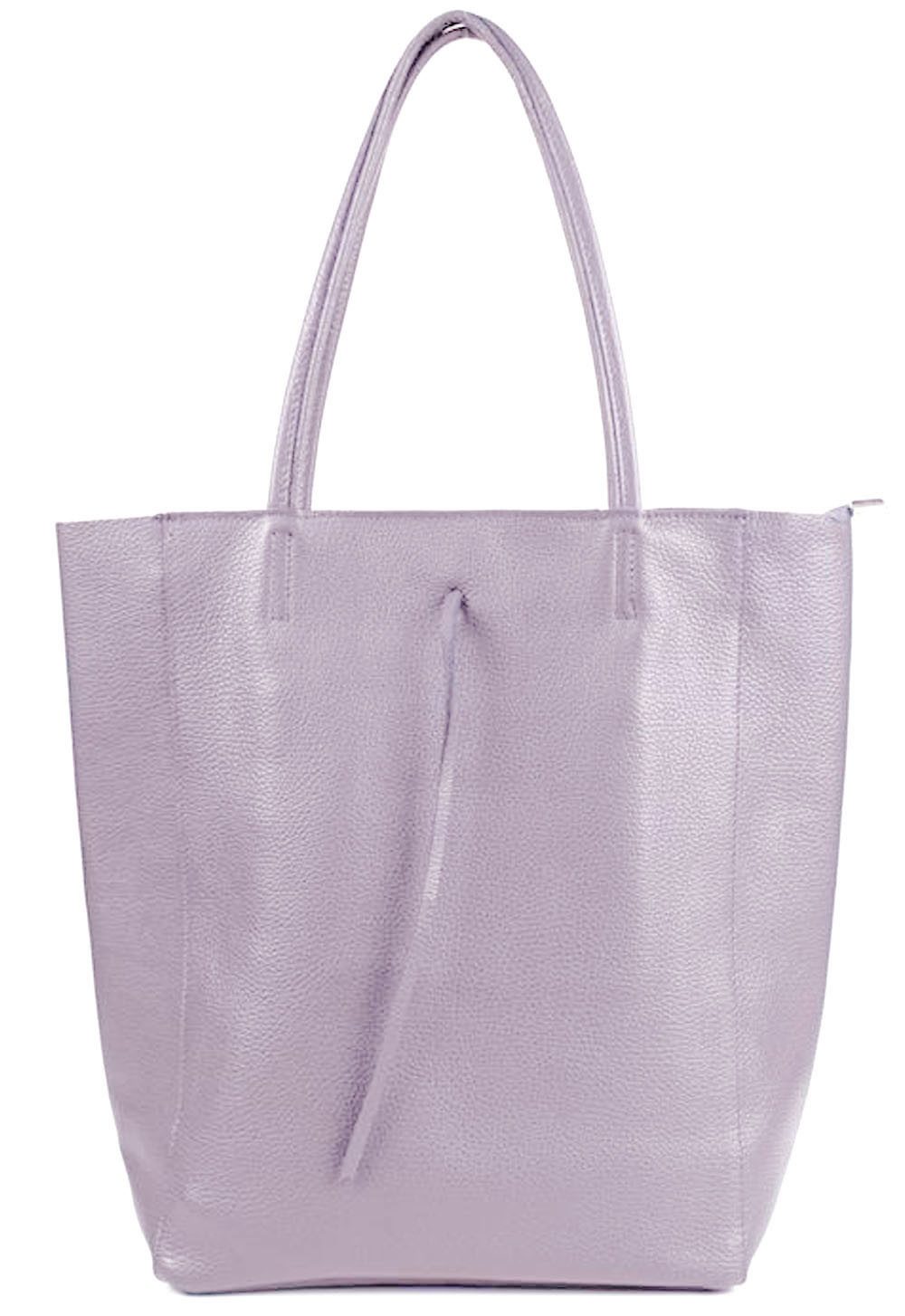 Sa-Lucca Schultertasche Damen echt Leder Shopper mit Reißverschluss in vielen Farben, echt Leder, Made in Italy