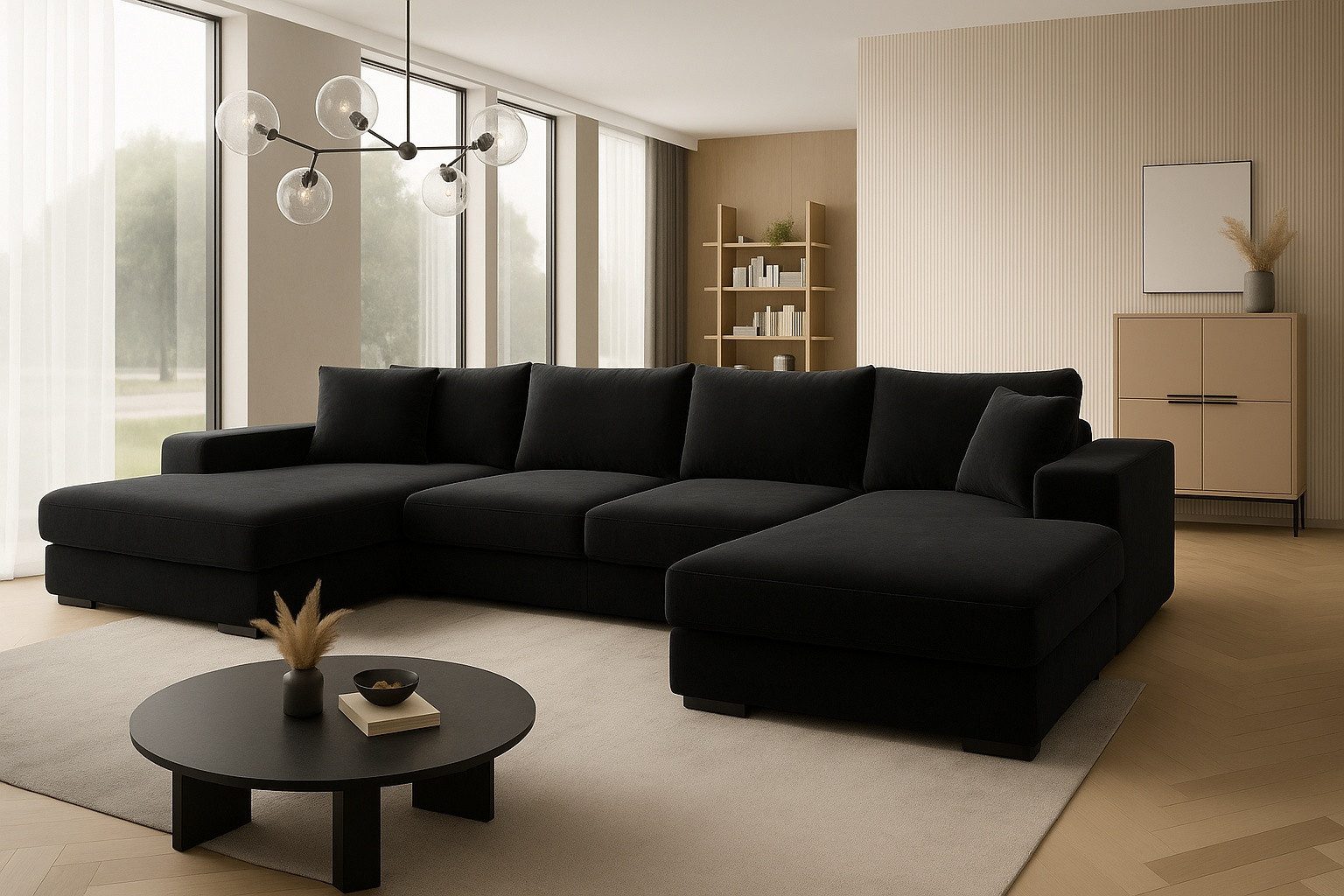 A&J MöbelLand GmbH Ecksofa VIENA 328x182 cm mit Schlaffunktion, Bonellfederkern und Bettkasten, TOP ANGEBOT!