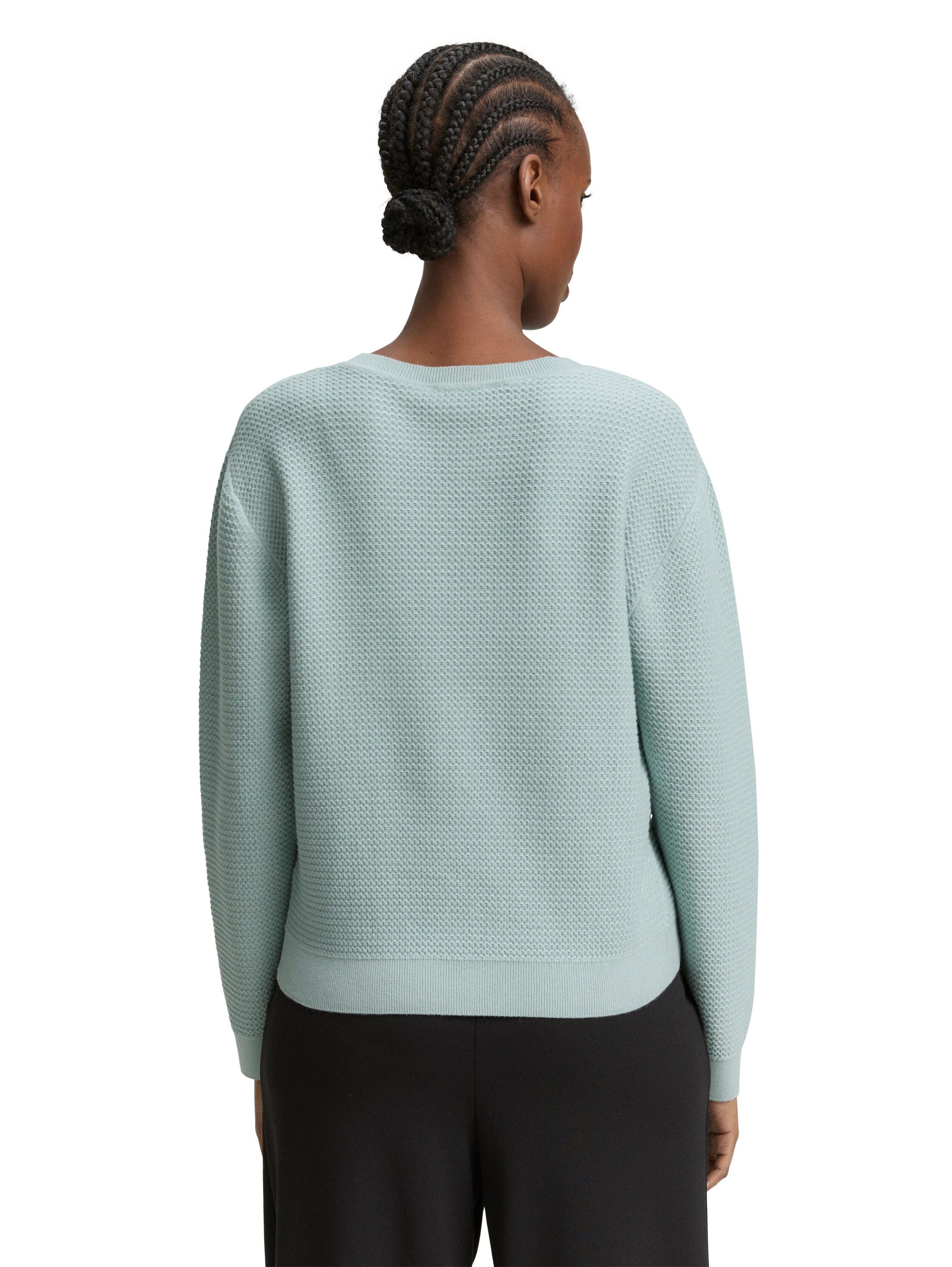 TOM TAILOR Denim Strickpullover mit Rippbündchen günstig online kaufen