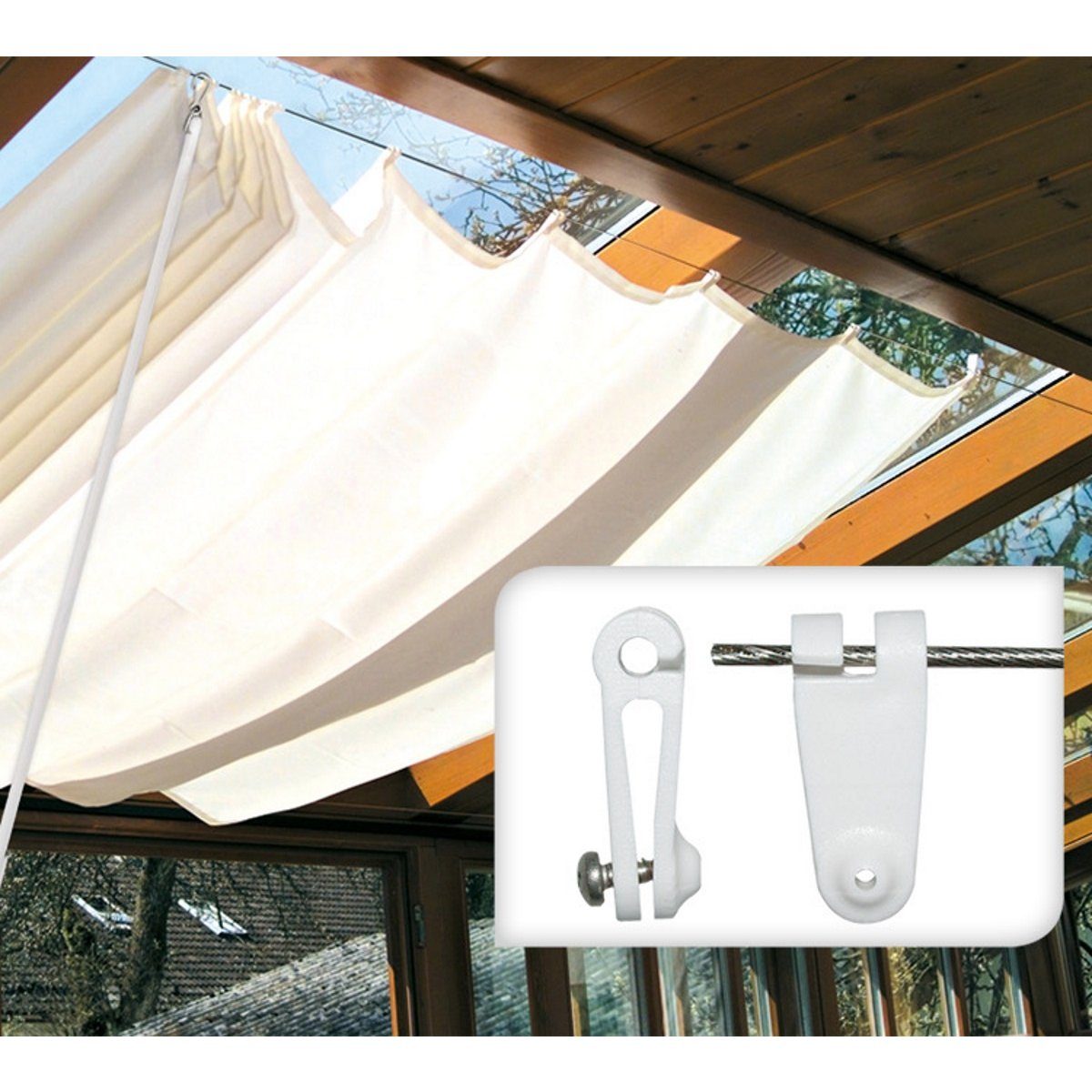 Windhager Seilspannsonnensegel Laufhaken, Zubehör für Seilspannmarkise