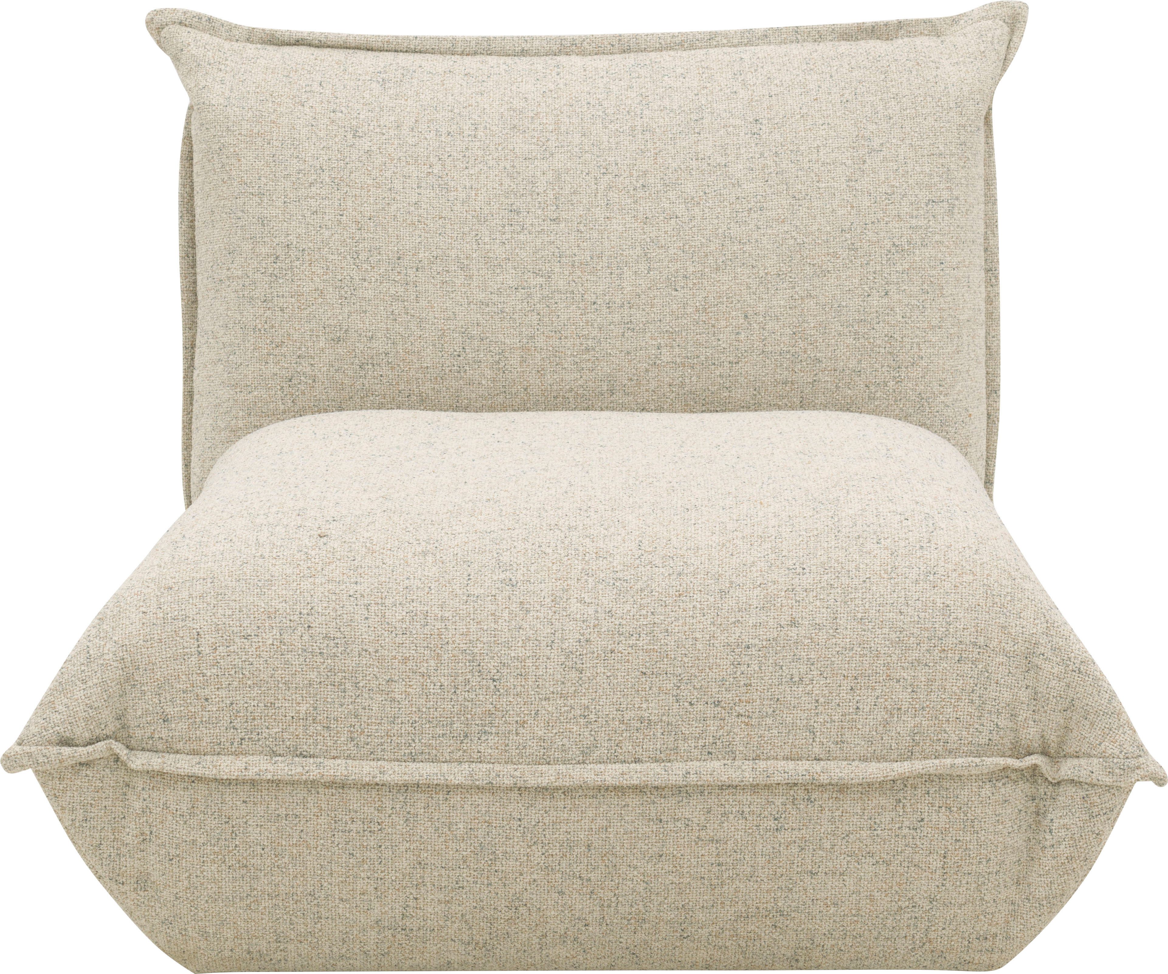DOMO collection Sessel Nantes Loungesessel, Wohlfühlsessel, hochwertig gepolstert mit Federkern, Struktur, beige-petrol