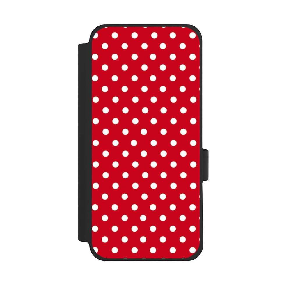 NIVOCASE Handyhülle Punkte Retro Polka Dots Polka Dots - dunkelrot und weiß, Google Pixel 10 Pro XL Klapphülle Handyhülle aus Kunst Leder