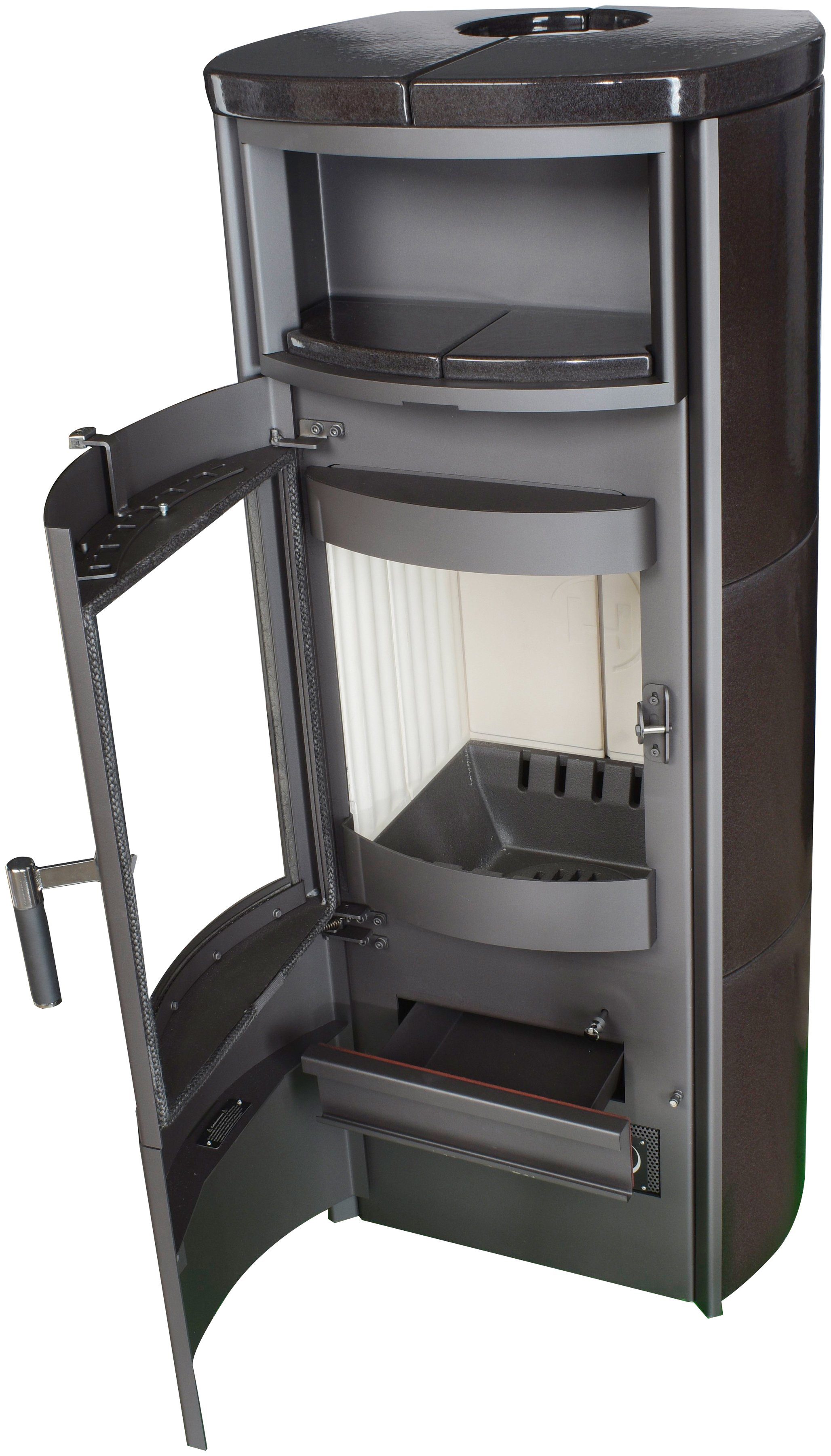 HARK Kaminofen »Nika EcoPlus Kachel, Meteor schwarz«, 7 kW, Zeitbrand