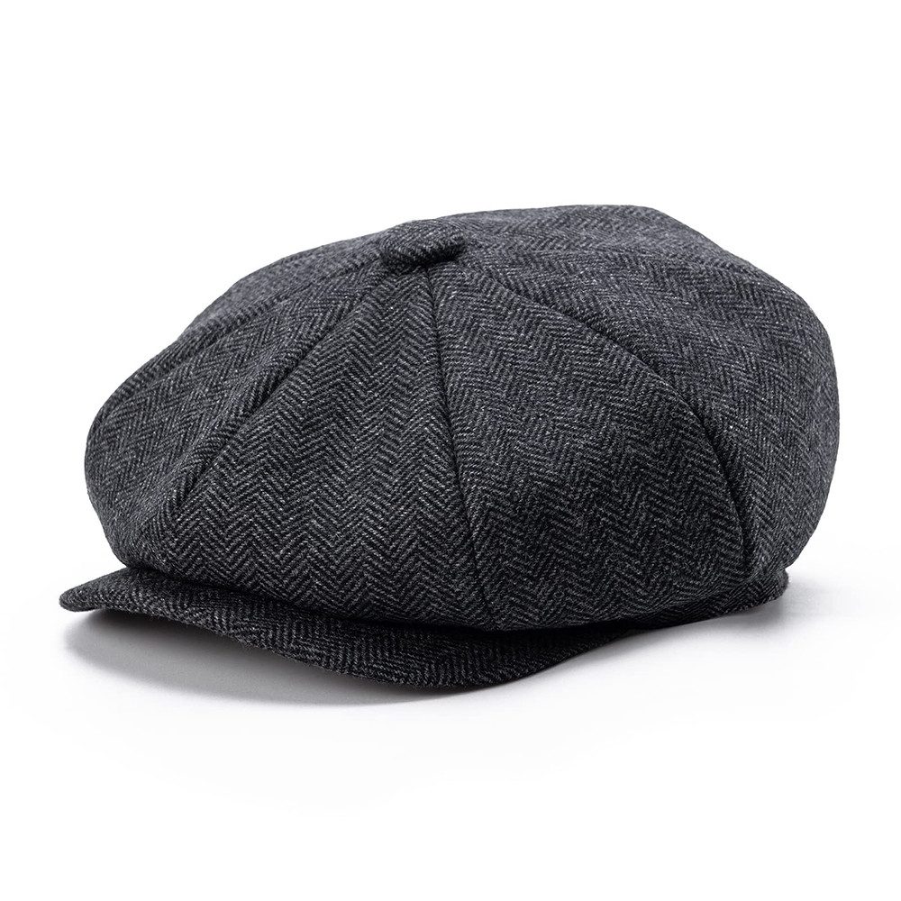 Coonoor Baskenmütze Schiebermuetze Herren 8 Panel Peaky Fischgräten Tweed Retro Schiebermütze Schlägermütze Gatsby Cap