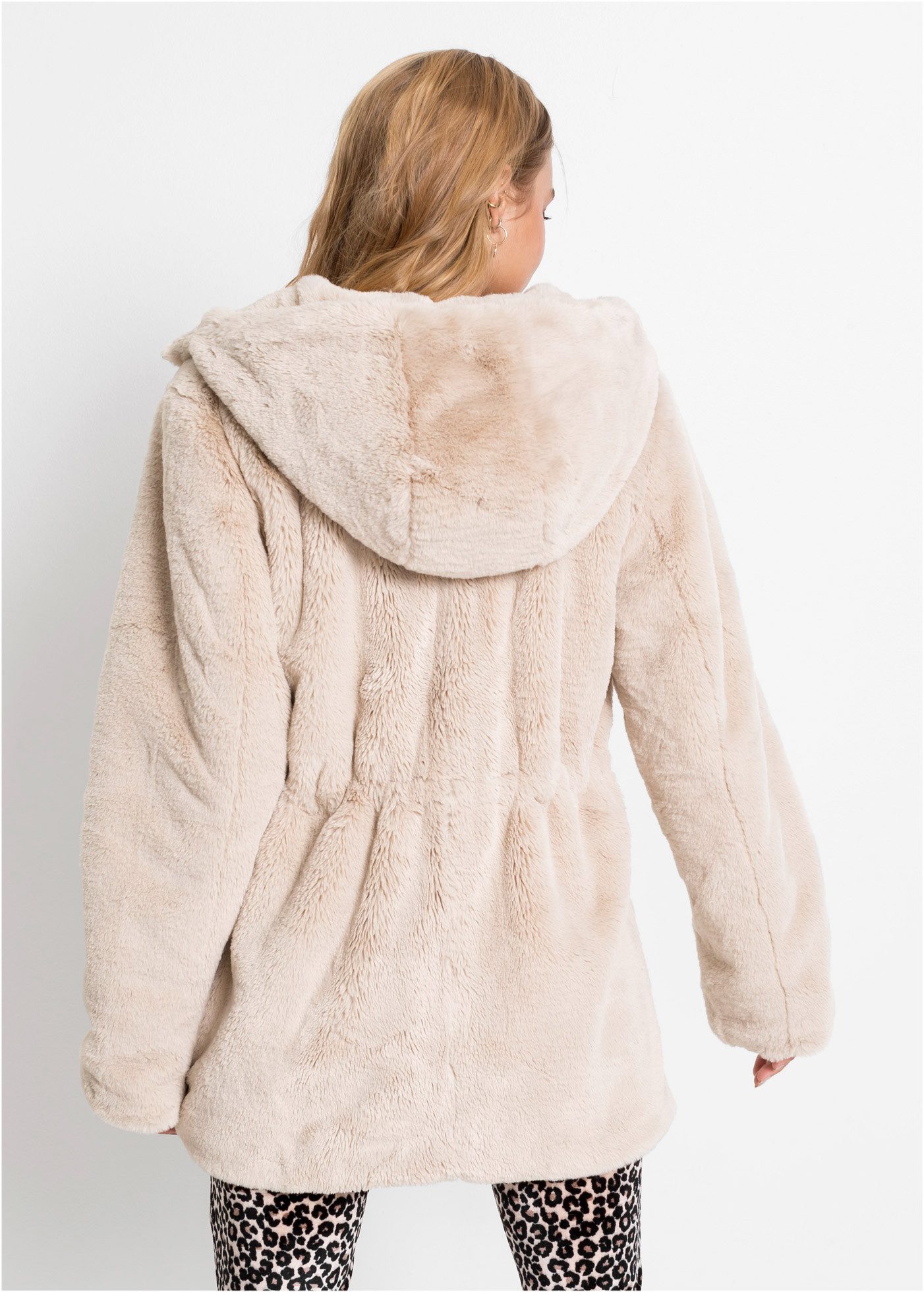 bonprix Fellimitatjacke Winterjacke mit Kapuze in Teddyfell günstig online kaufen