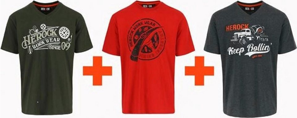 Herock Print-Shirt 3-Pack T-Shirts HEROCK Motive (Spar-Set, 3-tlg) Limited  Edition - 3 verschiedene Prints