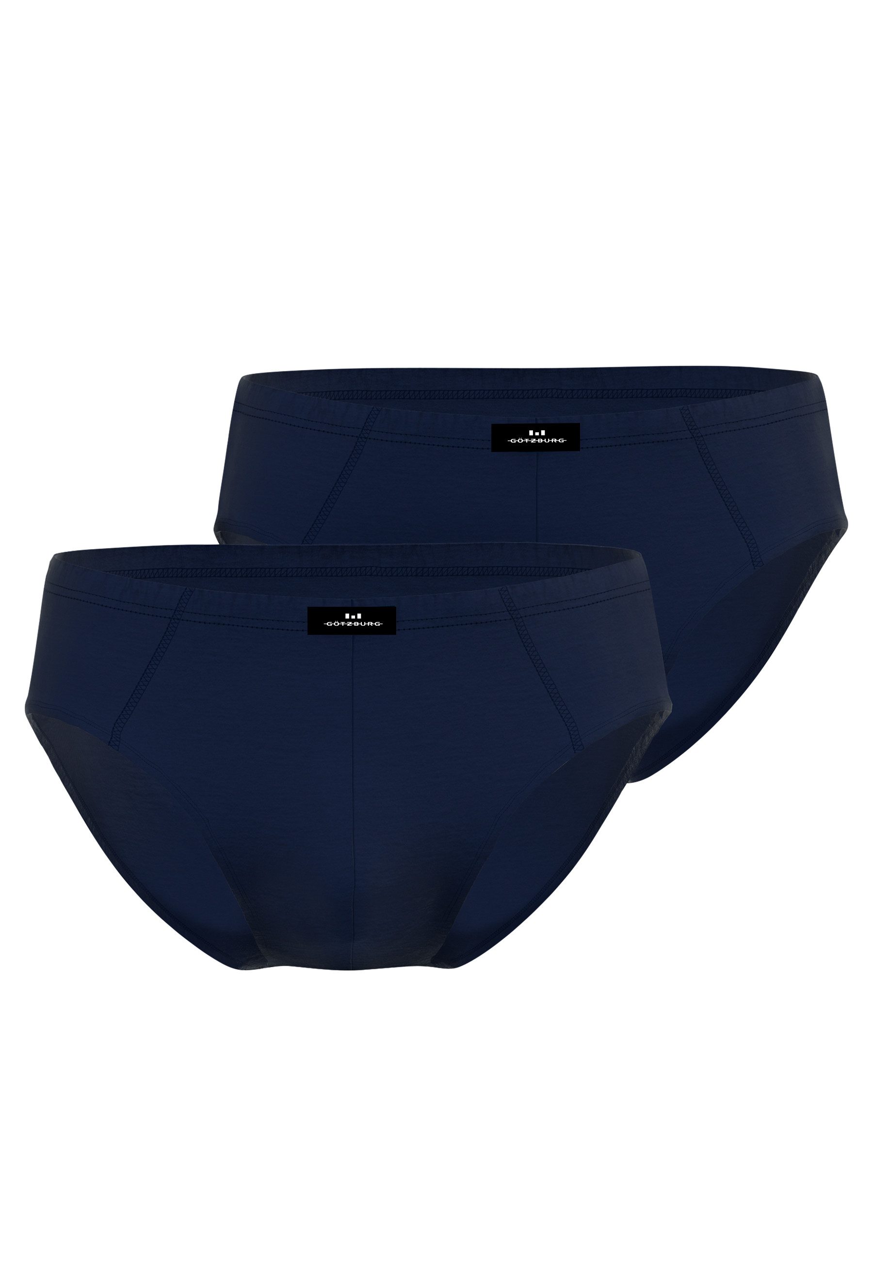 Slip GÖTZBURG Herren Slip blau uni 2er Pack