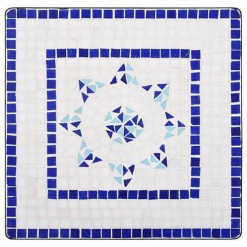 furnicato Garten-Essgruppe 3-tlg. Bistro-Set Mosaik Keramik Blau und Weiß