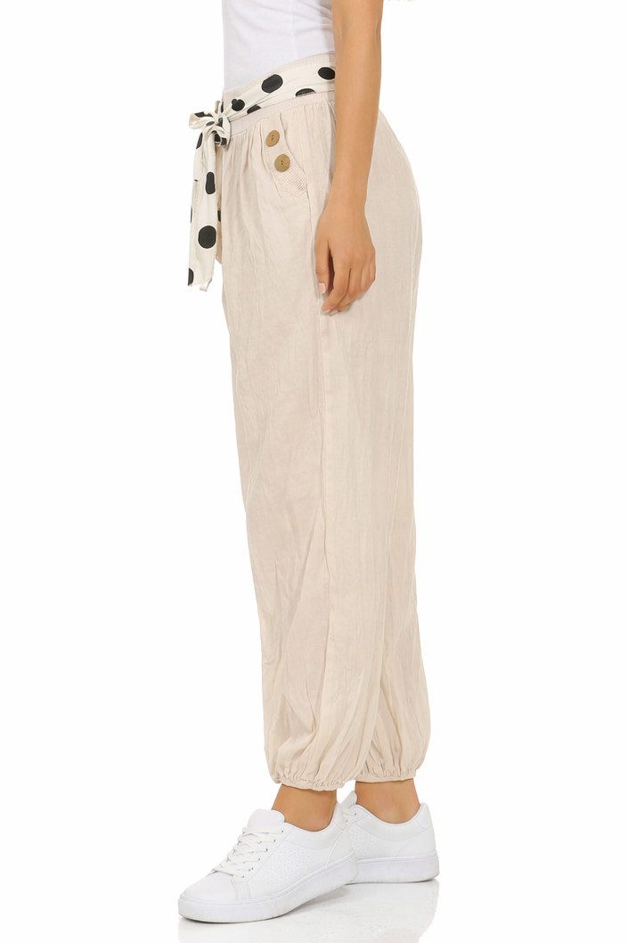 Mississhop Haremshose Leichte Baumwollhose einfarbige Hose Sommerhose Aladinhose M. 270 in Unifarbe