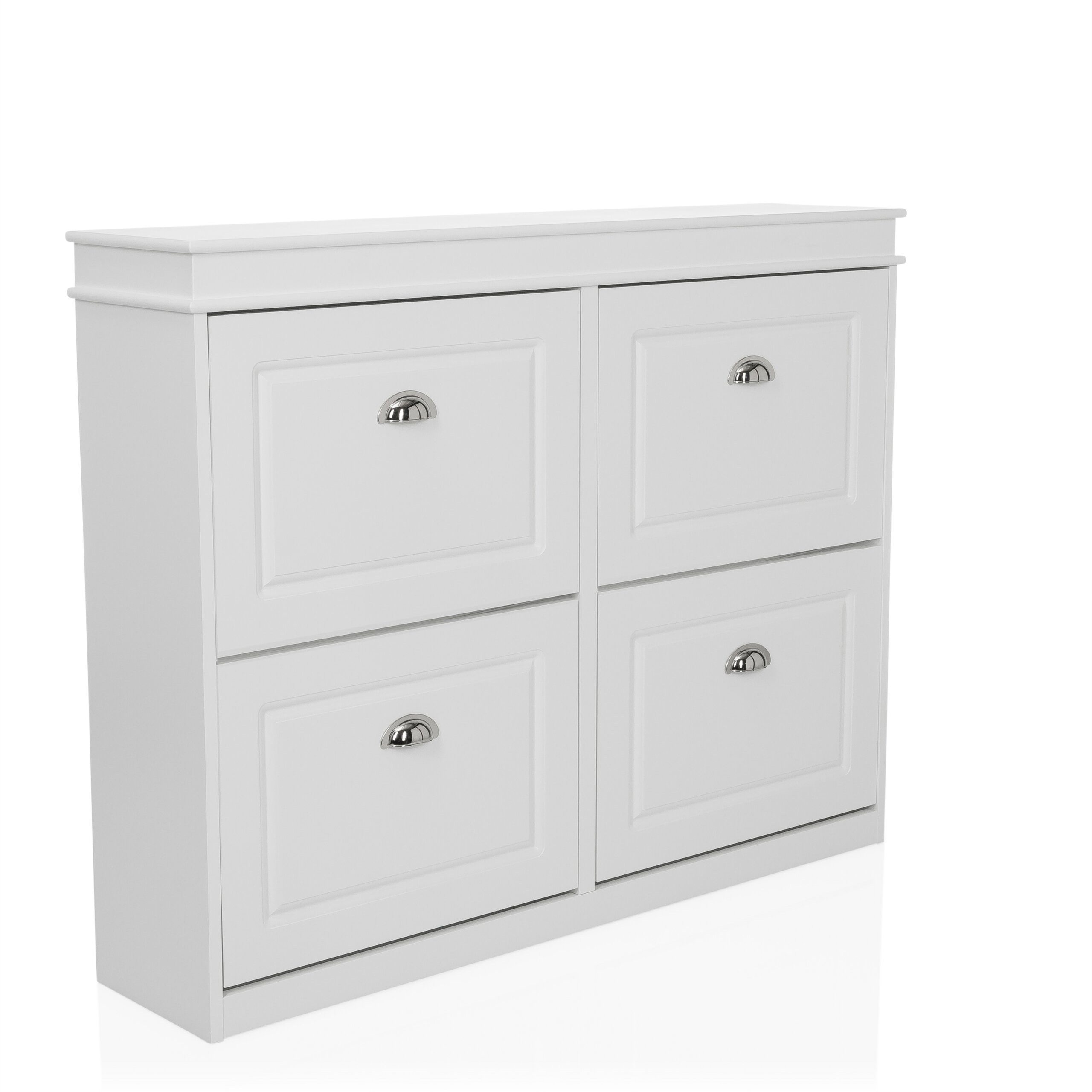 hjh LIVING Schuhschrank ESTHA 4 Kommode H/B/T: 82.0 x 104.0 x 24.0 cm Schuhschrank mit 4 Klappen, Schuhkipper schmal, 24cm tief, Diele Flur
