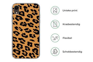 MuchoWow Handyhülle Pantherdruck - Orange - Schwarz, Handyhülle Apple iPhone XR, Smartphone-Bumper, Print, Handy