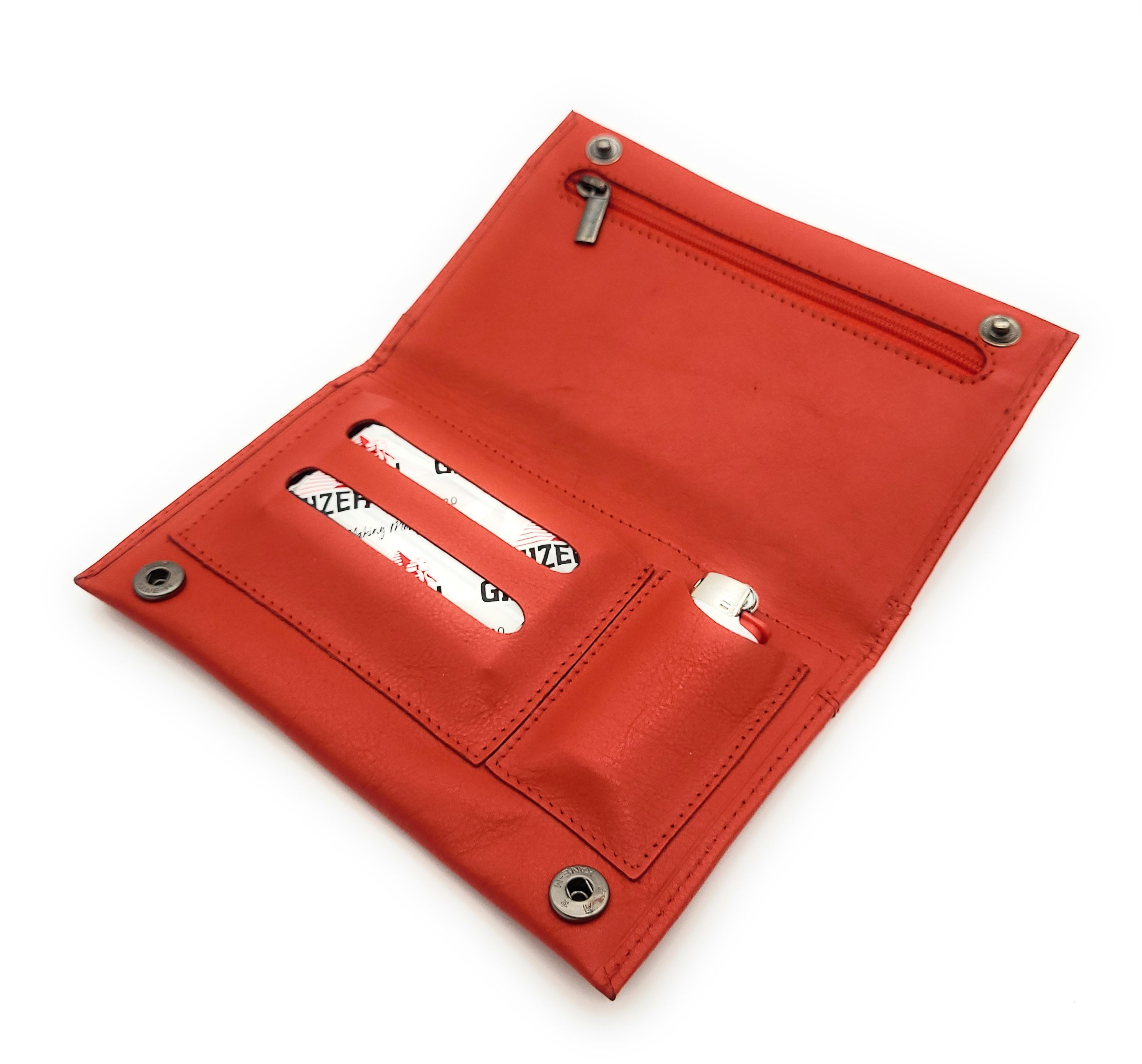 Lemasi Tabakbeutel echt Leder Tabaktasche Drehertasche Tabaketui, hält Tabak frisch, Tabakfach mit Naturkautschuk gefüttert