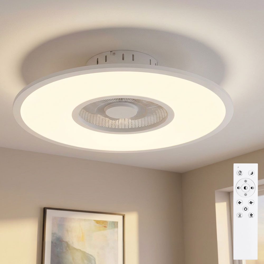 JUST LIGHT Deckenventilator, Deckenventilator mit Beleuchtung LED Ventilator Deckenlampe