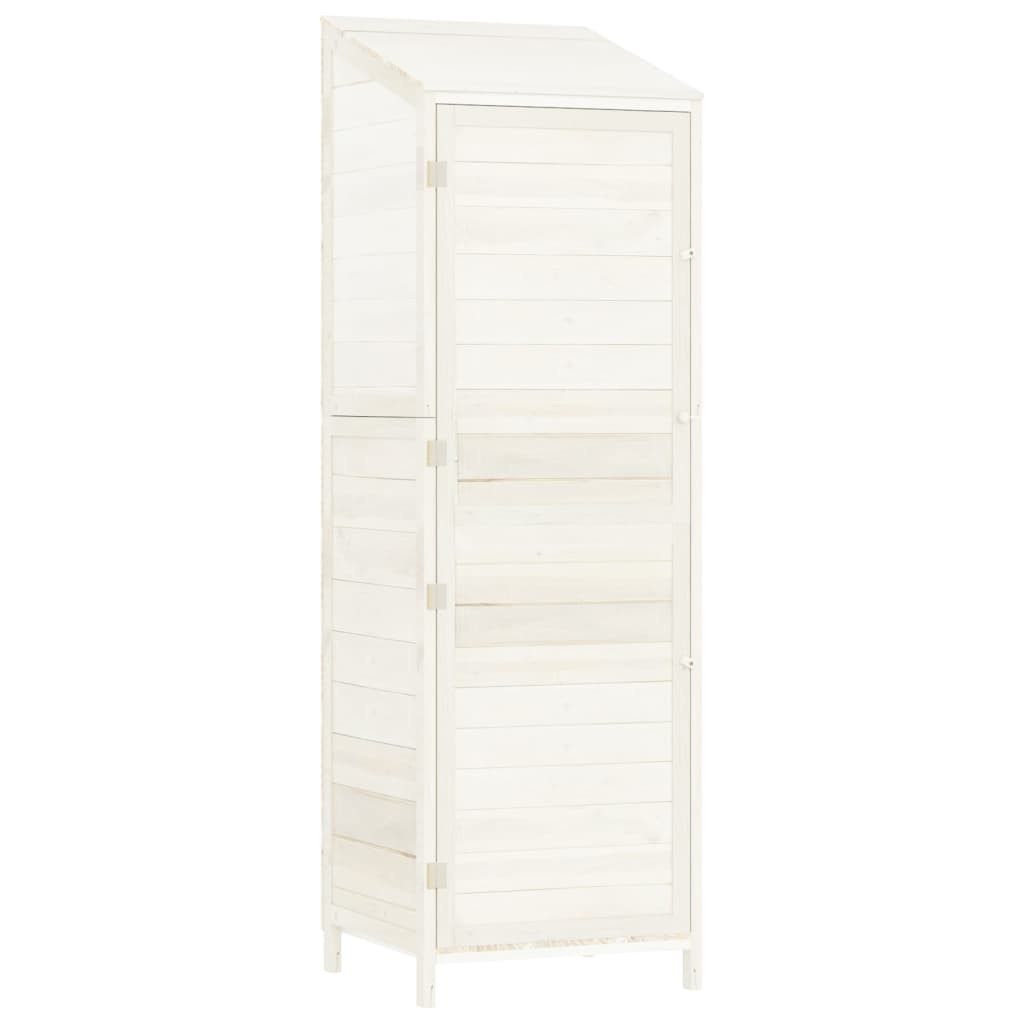 vidaXL Garten-Geräteschrank Weiß - 55 x 52 x 1745 cm - schmal Gartenschrank Geräteschuppen Weiß 55
