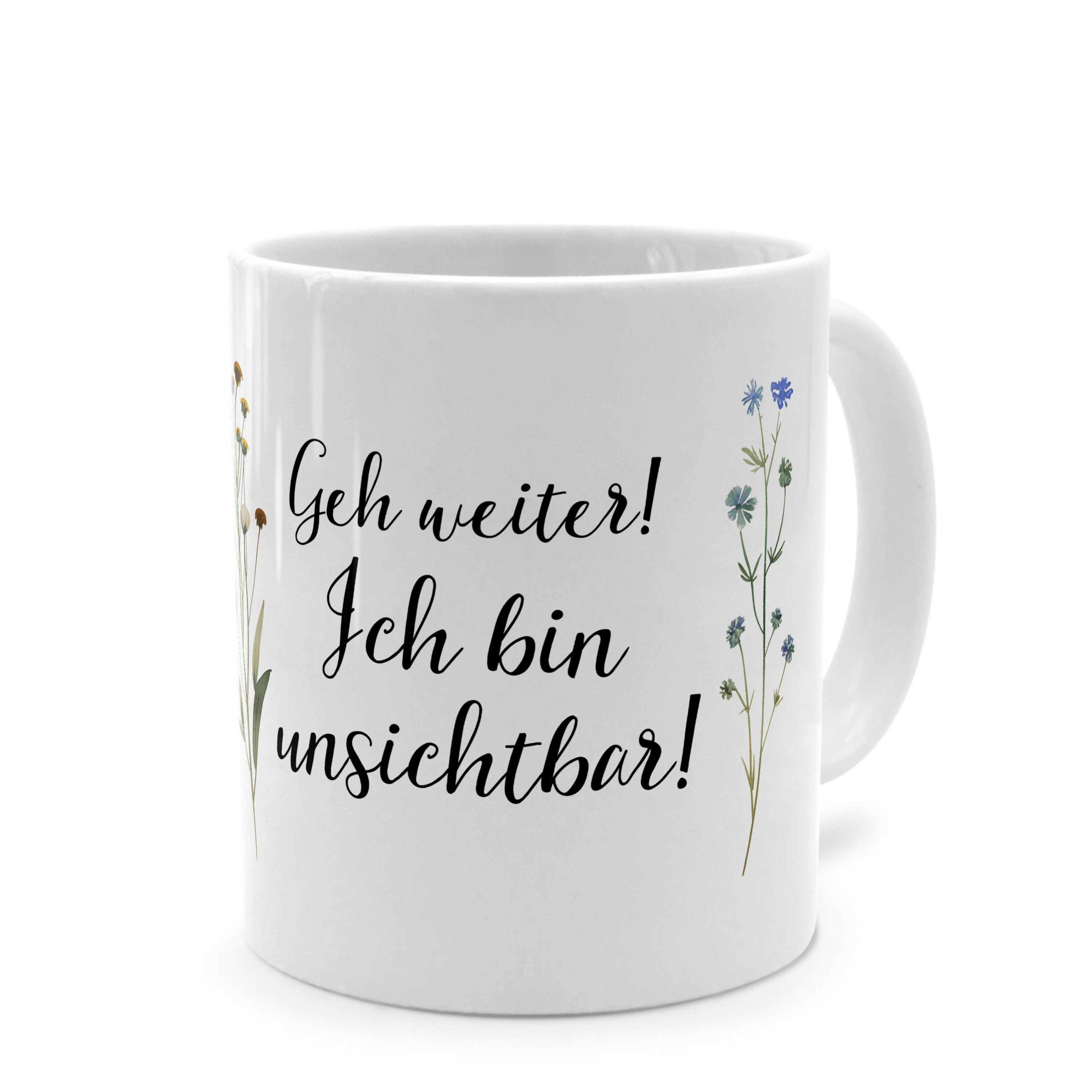 PhotoFancy Tasse mit lustigem Spruch 'Unsichtbar' - Sprüchetasse mit Humor, Tasse Standard - Weiß
