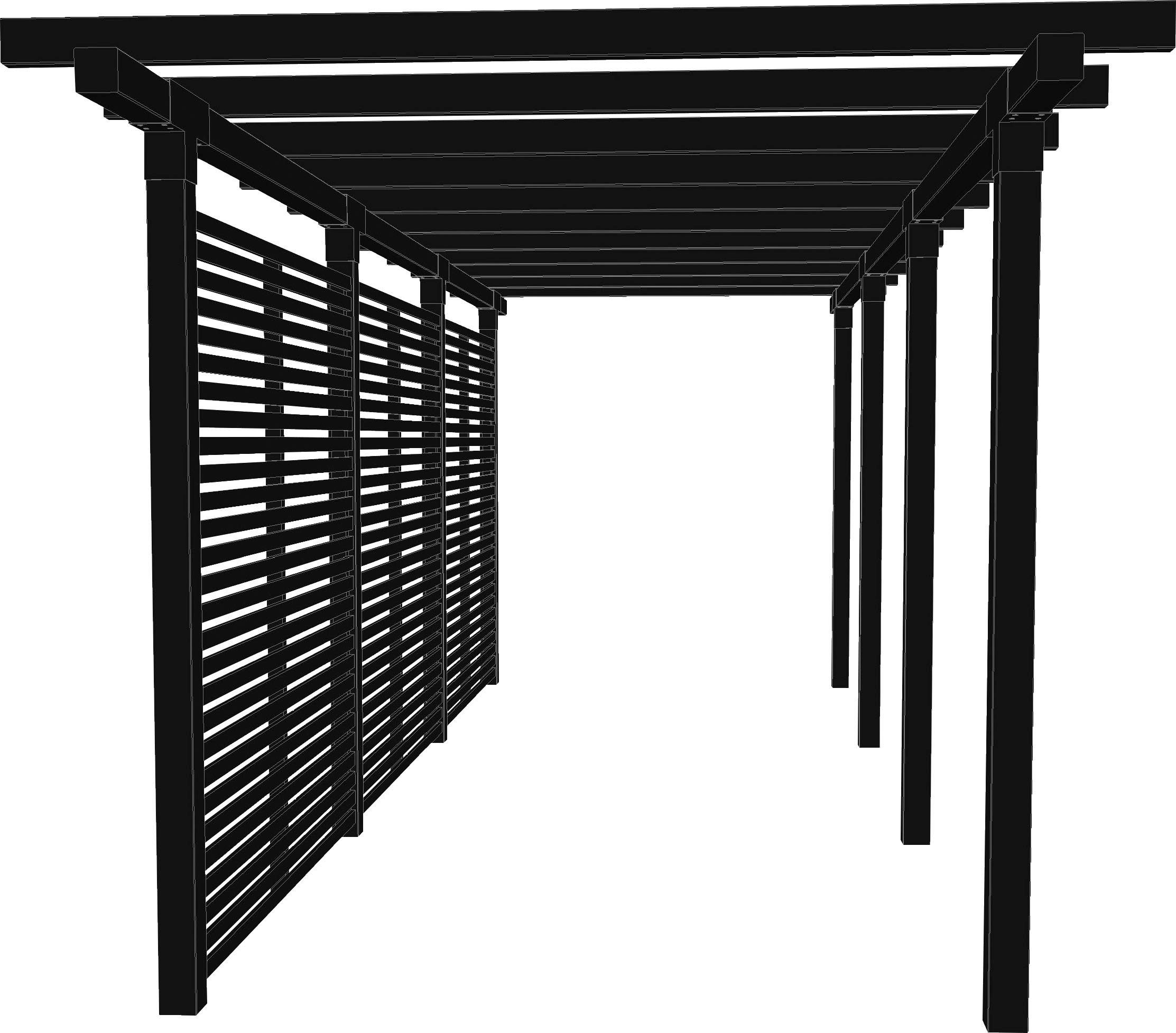 PLUS Pergola Cubic, Doppelpergola, 3 Module inkl. Tokyozäunen